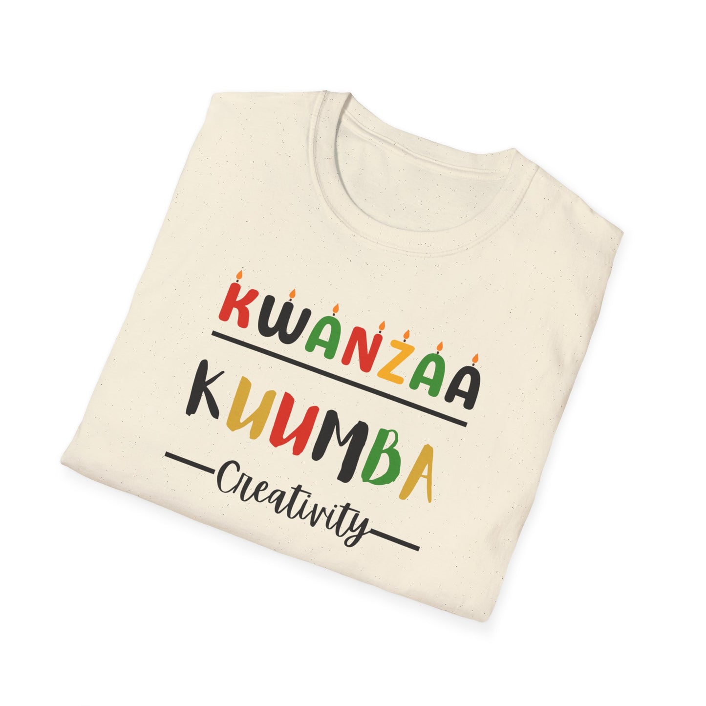 Kuumba, Kwanzaa T-Shirt, Unisex Softstyle Tee for Holidays, Cultural Celebration Apparel, Family Gatherings, Gift for Kwanzaa