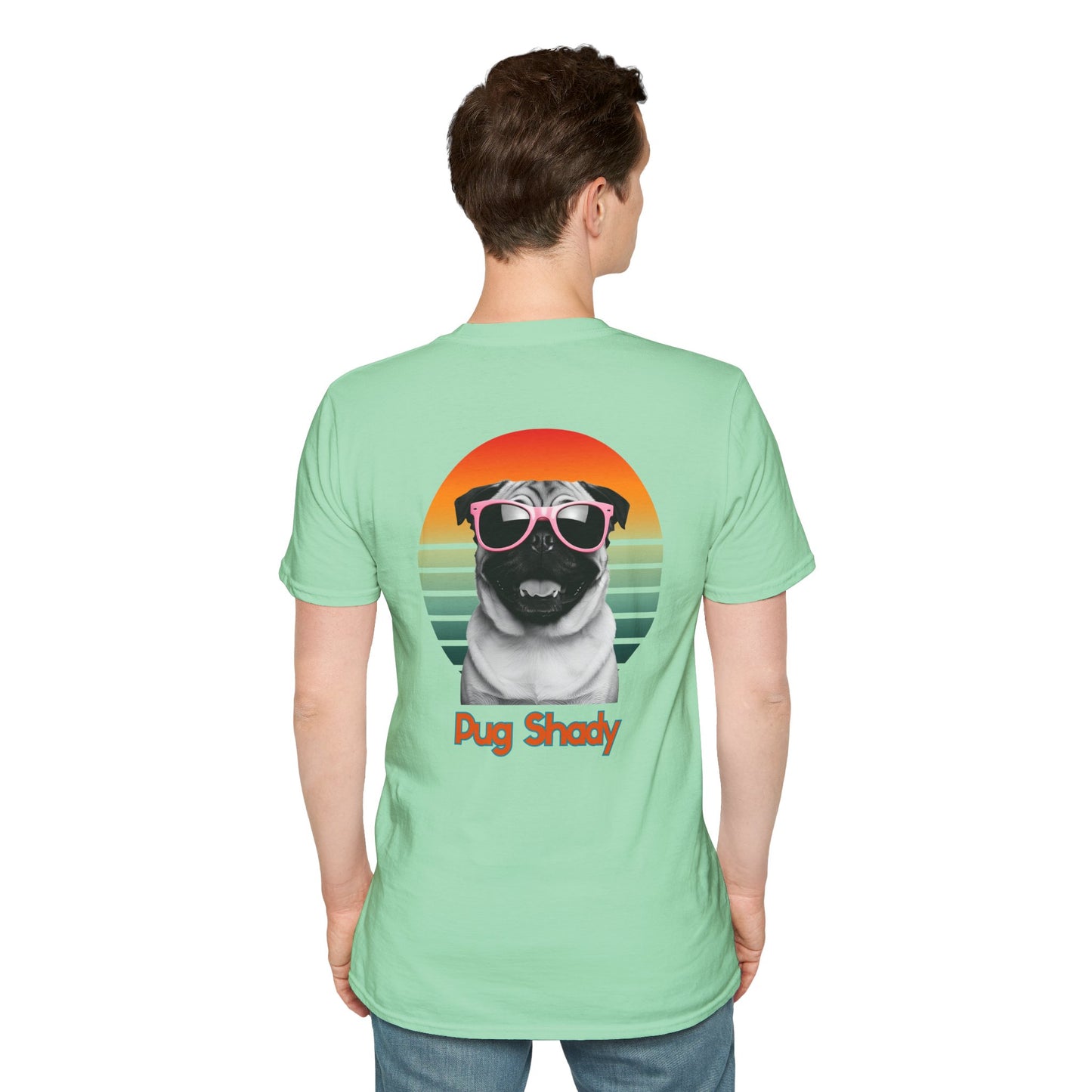 Pug, Retro Pug Shady T-Shirt, Fun Dog Lover Gift, Vintage Style Tee, Unisex Graphic Shirt, Casual Wear, Dog Mom Shirt