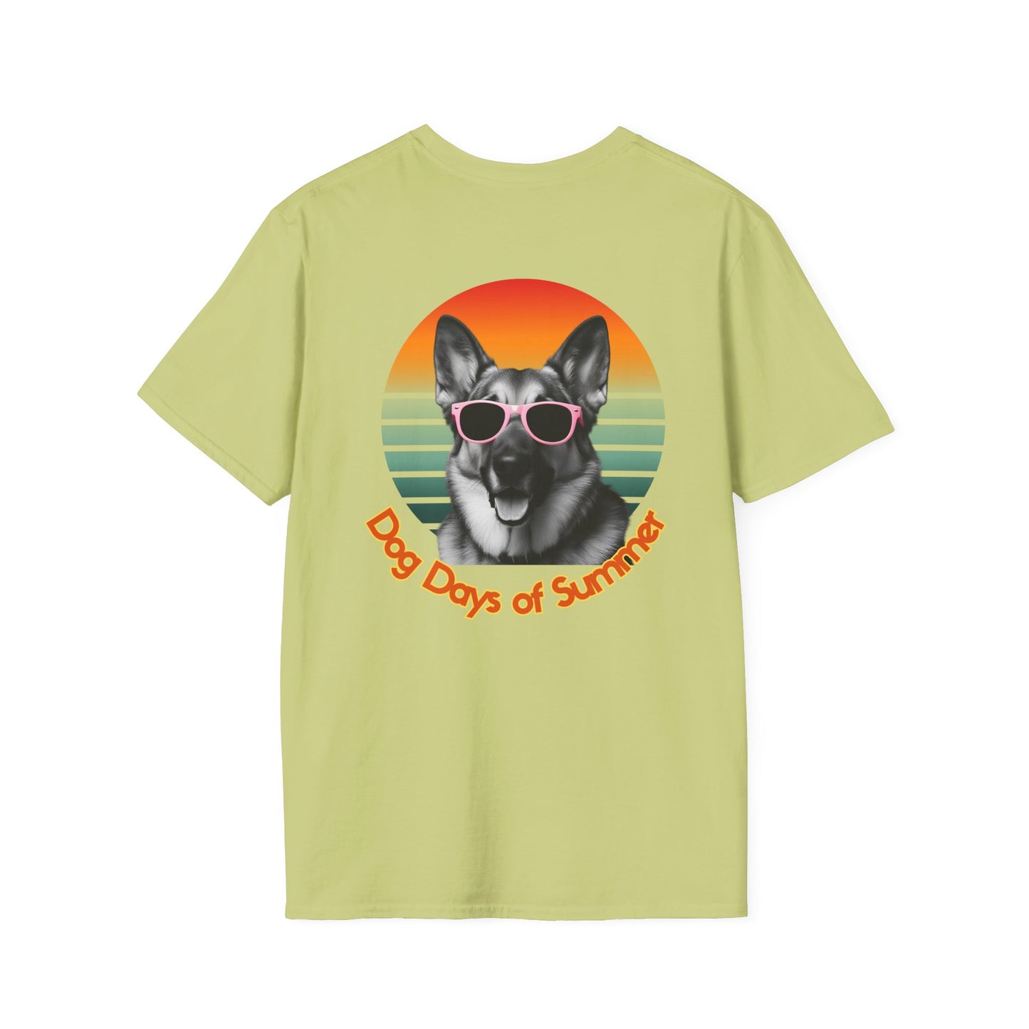German Shepherd, Dog Days of Summer T-Shirt, Summer Tee, Pet Lover Gift, Fun Casual Wear, Vintage Style Shirt, Unisex Graphic T-Shirt