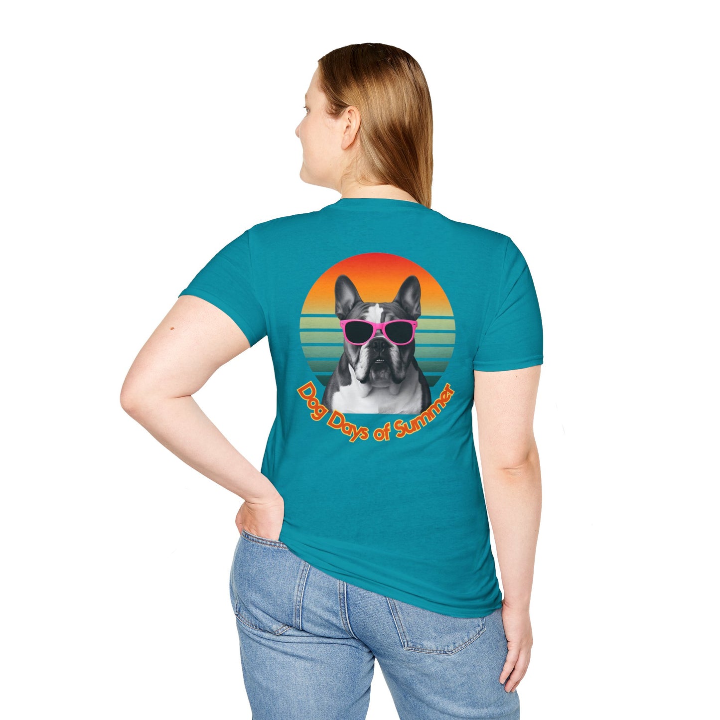 Bulldog, Dog Days of Summer T-Shirt, Summer Tee, Dog Lover Gift, Funny Dog Shirt, Pets Apparel, Summer Outfit, Casual Wear