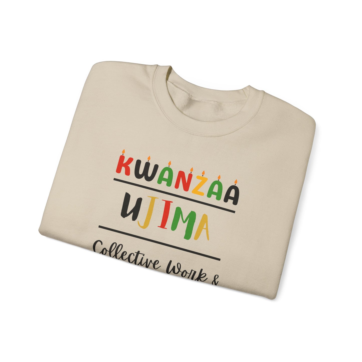 Ujima, Kwanzaa Unity Sweatshirt - Cozy Crewneck, Unisex Gift, Celebratory Apparel, Holiday Sweater, Unity Message