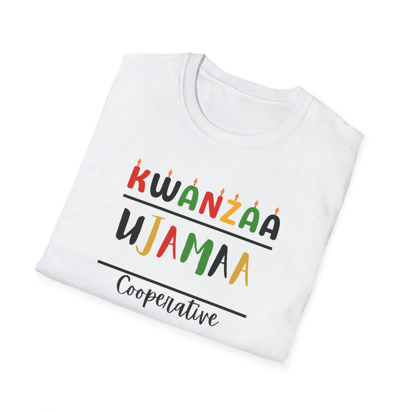 Ujamaa, Kwanzaa T-Shirt, Unisex Softstyle Tee for Holidays, Cultural Celebration Apparel, Family Gatherings, Gift for Kwanzaa