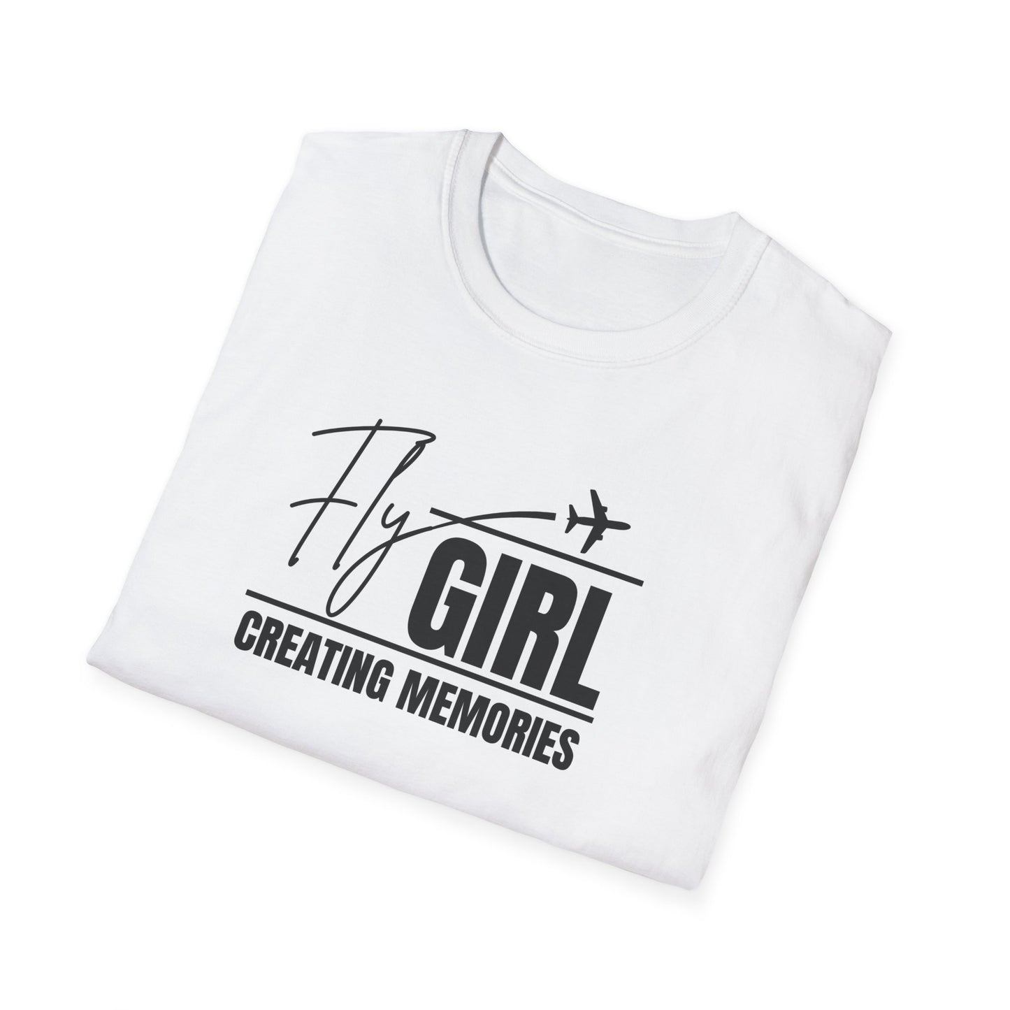 Fly Girl Unisex T-Shirt (Black), Travel T-Shirt, Adventure Apparel, Gift for Travelers, Summer Style, Creating Memories Shirt
