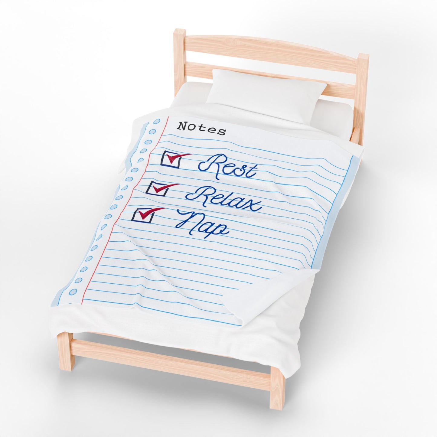 Blanket - Rest, Relax, Nap, Cozy Check List Blanket, Velveteen Plush Throw, Rest Relax Nap Decor, Snuggle Blanket Gift, Self-Care Home Accessory