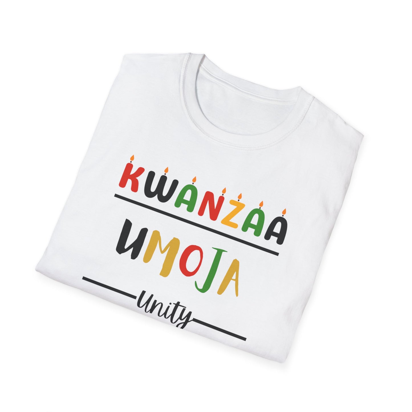 Umoja, Kwanzaa Unity T-Shirt, Unisex Softstyle Tee for Holidays, Cultural Celebration Apparel, Family Gatherings, Gift for Kwanzaa
