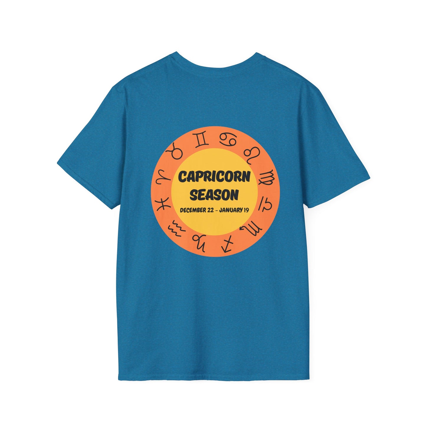 Capricorn Season Zodiac Unisex T-Shirt - Softstyle Tee for Birthdays and Bull Lovers