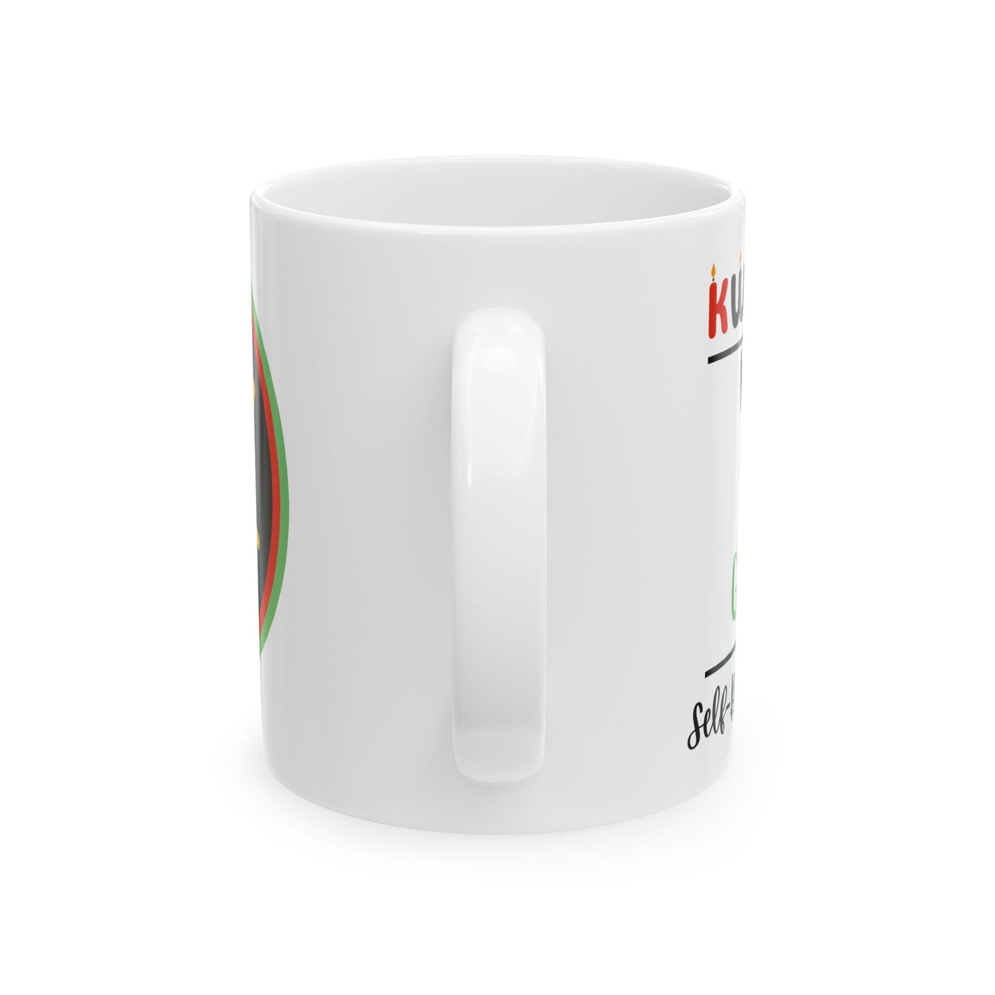 Kujichagulia, Kwanzaa Celebration Mug, Festive Ceramic Cup, Holiday Drinkware, Unique Gift, 11oz