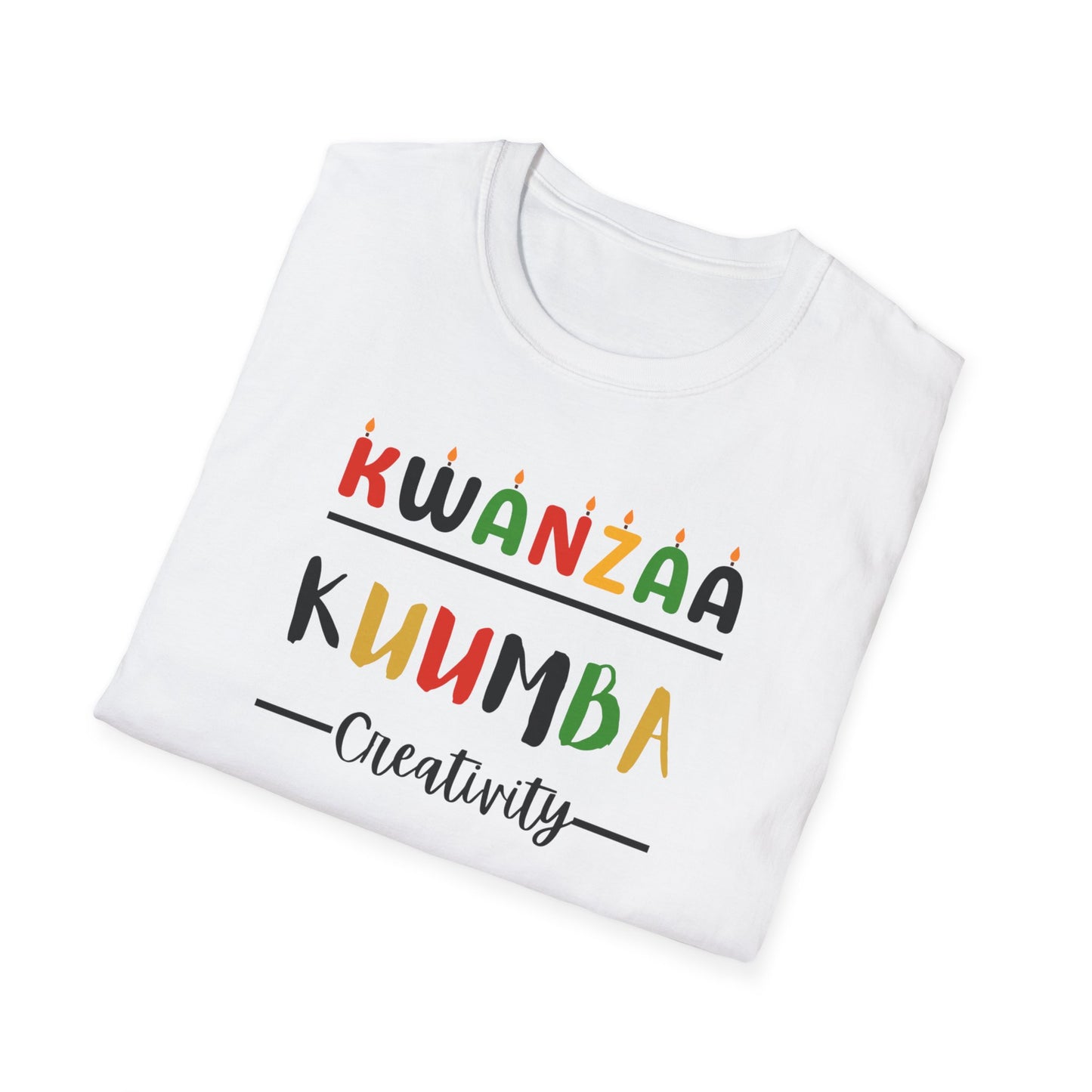 Kuumba, Kwanzaa T-Shirt, Unisex Softstyle Tee for Holidays, Cultural Celebration Apparel, Family Gatherings, Gift for Kwanzaa