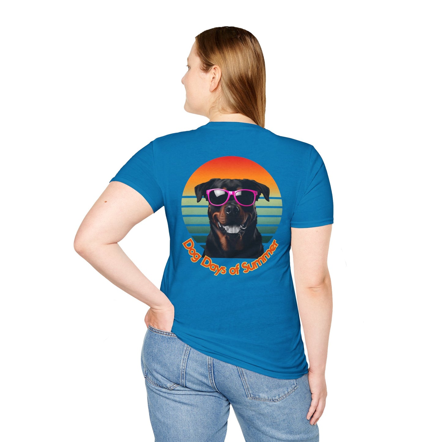 Rottweiler, Dog Days of Summer Unisex T-Shirt, Cute Pet Shirt, Summer Tee, Dog Lover Gift, Fun and Relaxed Style, Graphic Tee