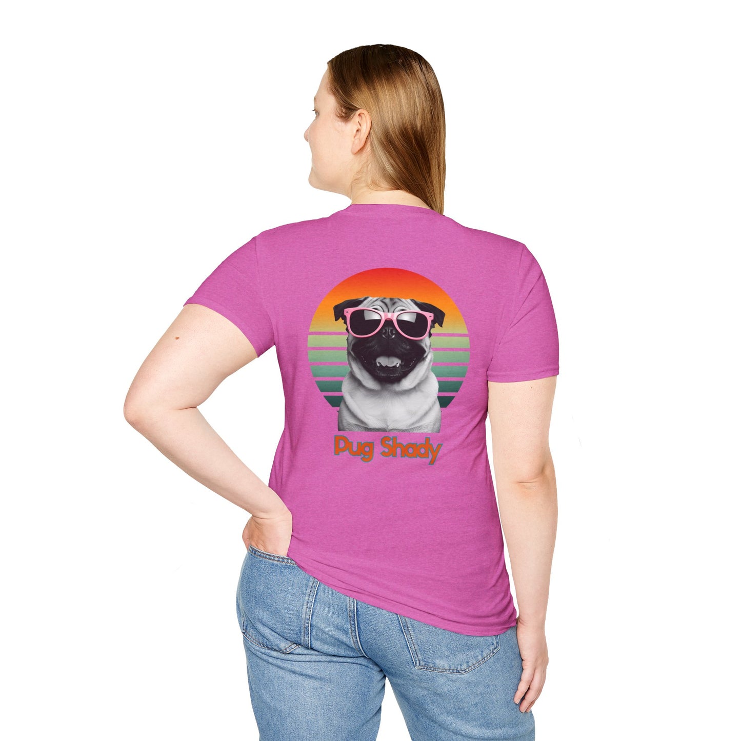 Pug, Retro Pug Shady T-Shirt, Fun Dog Lover Gift, Vintage Style Tee, Unisex Graphic Shirt, Casual Wear, Dog Mom Shirt