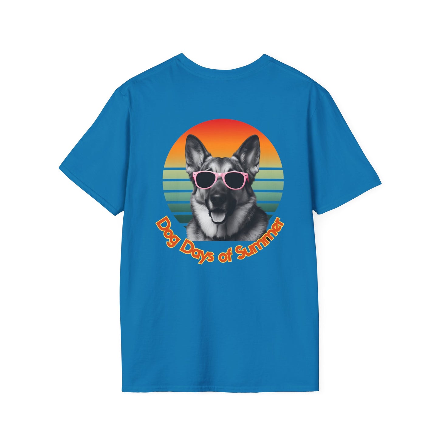 German Shepherd, Dog Days of Summer T-Shirt, Summer Tee, Pet Lover Gift, Fun Casual Wear, Vintage Style Shirt, Unisex Graphic T-Shirt