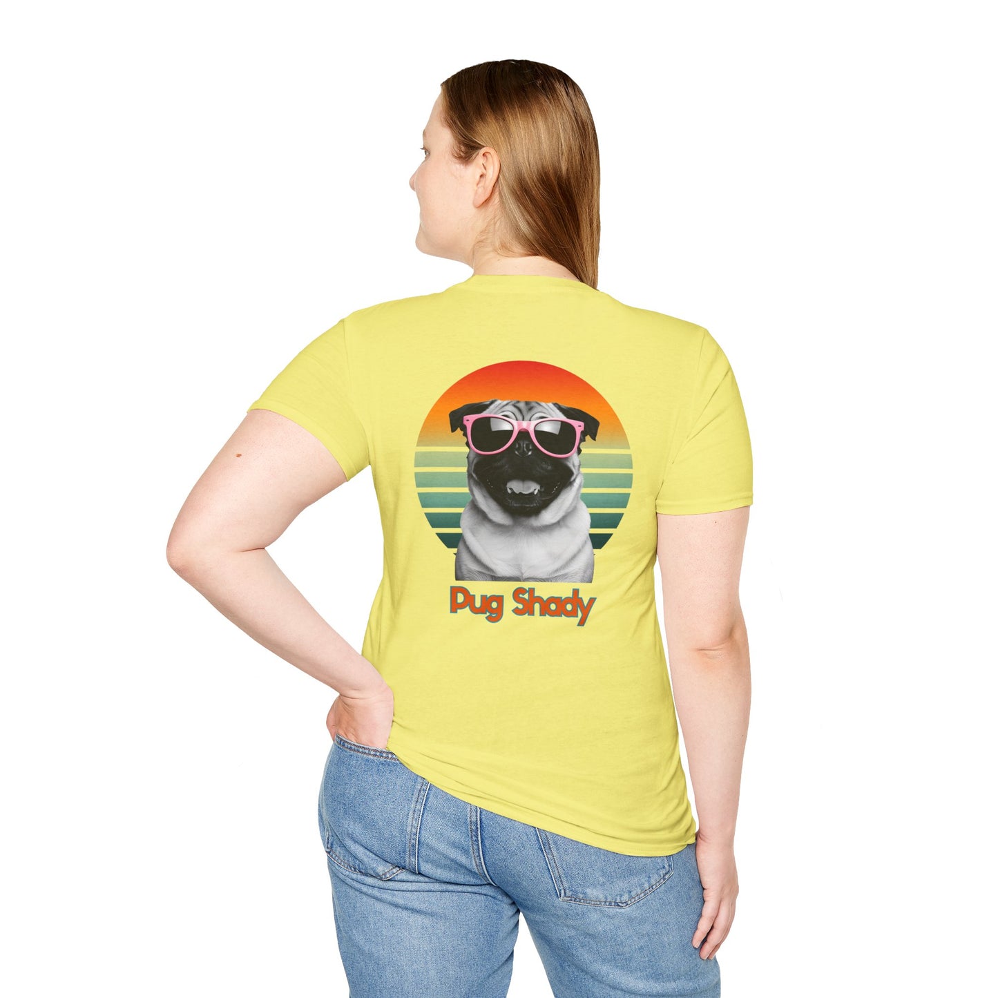 Pug, Retro Pug Shady T-Shirt, Fun Dog Lover Gift, Vintage Style Tee, Unisex Graphic Shirt, Casual Wear, Dog Mom Shirt