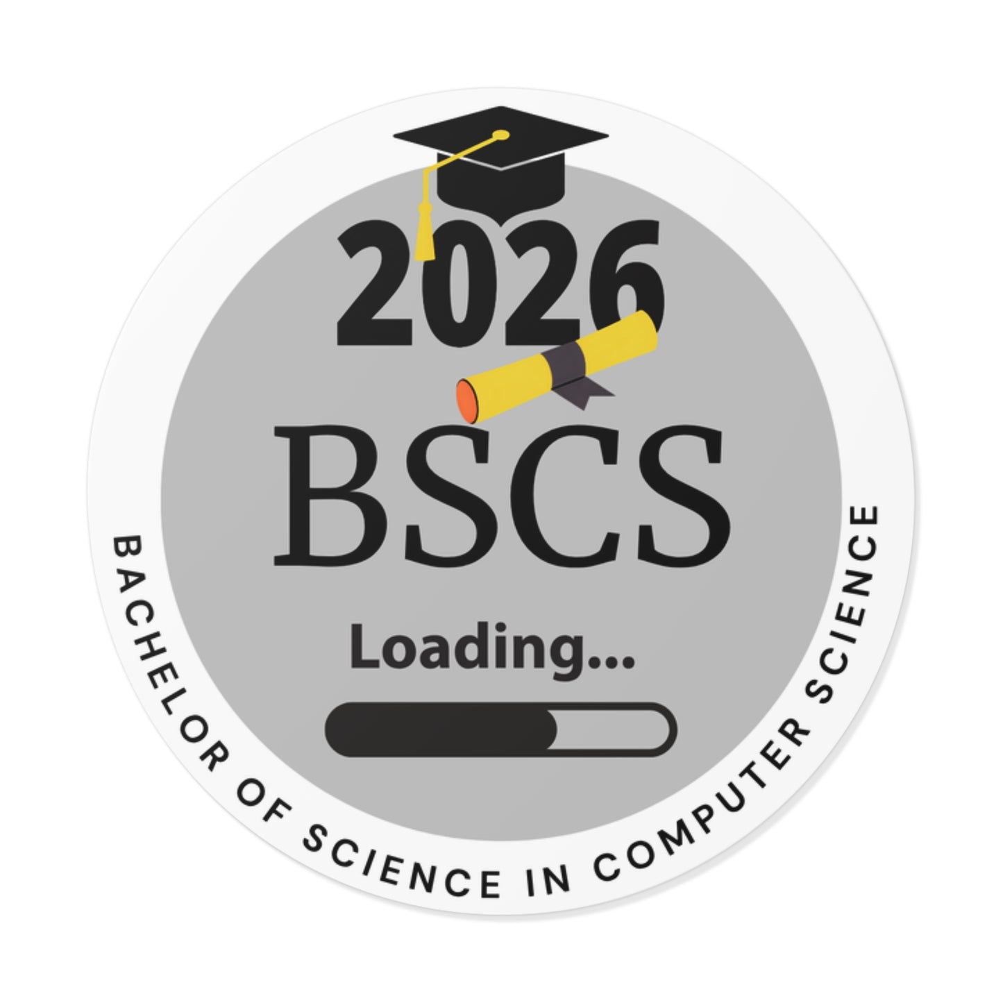 Vinyl Sticker -Vinyl Sticker - Bachelor of Science in Computer Science, c/o 2026, Future Graduate