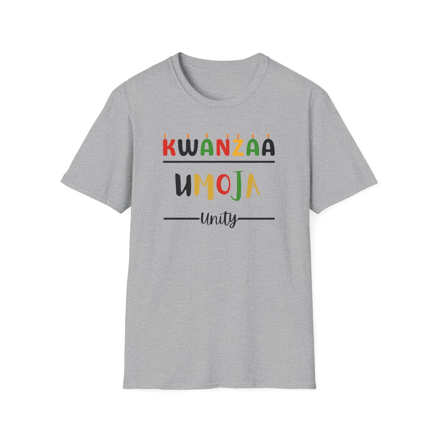 Umoja, Kwanzaa Unity T-Shirt, Unisex Softstyle Tee for Holidays, Cultural Celebration Apparel, Family Gatherings, Gift for Kwanzaa