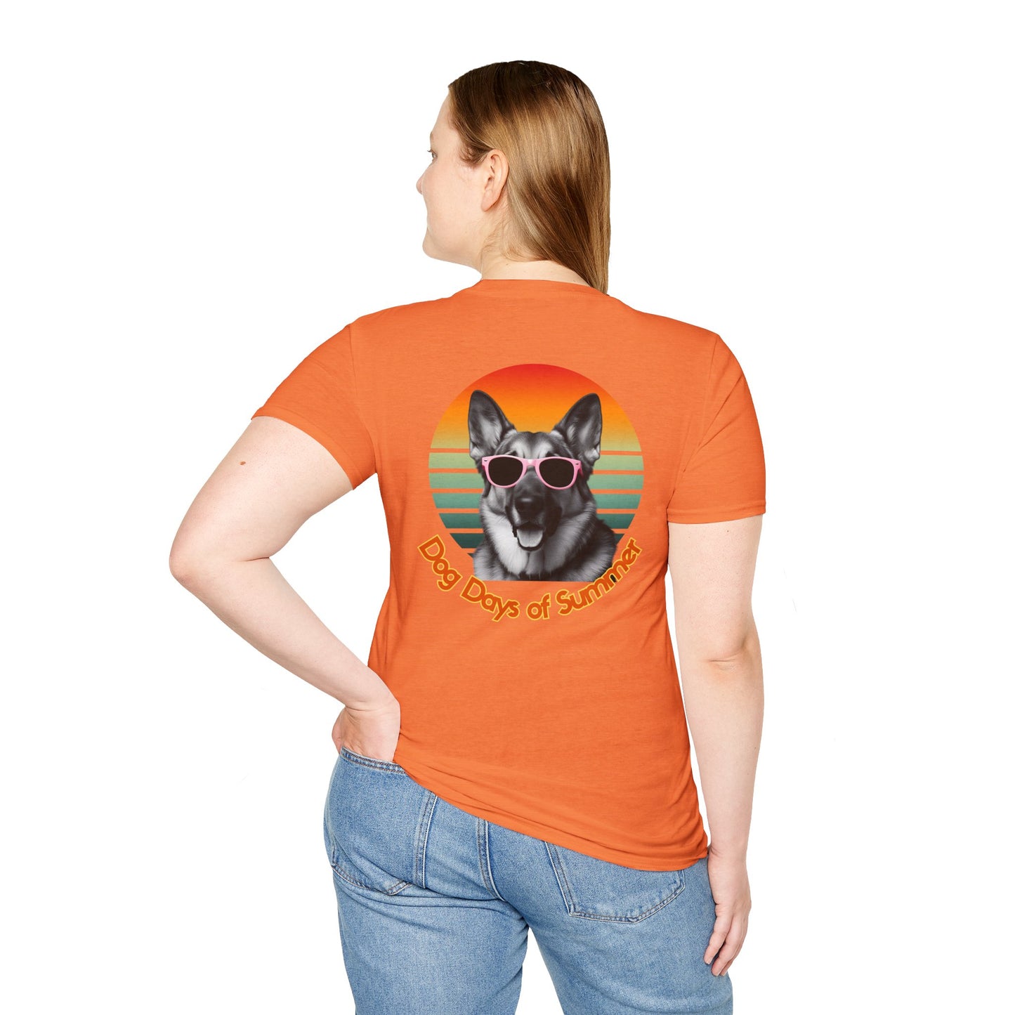 German Shepherd, Dog Days of Summer T-Shirt, Summer Tee, Pet Lover Gift, Fun Casual Wear, Vintage Style Shirt, Unisex Graphic T-Shirt