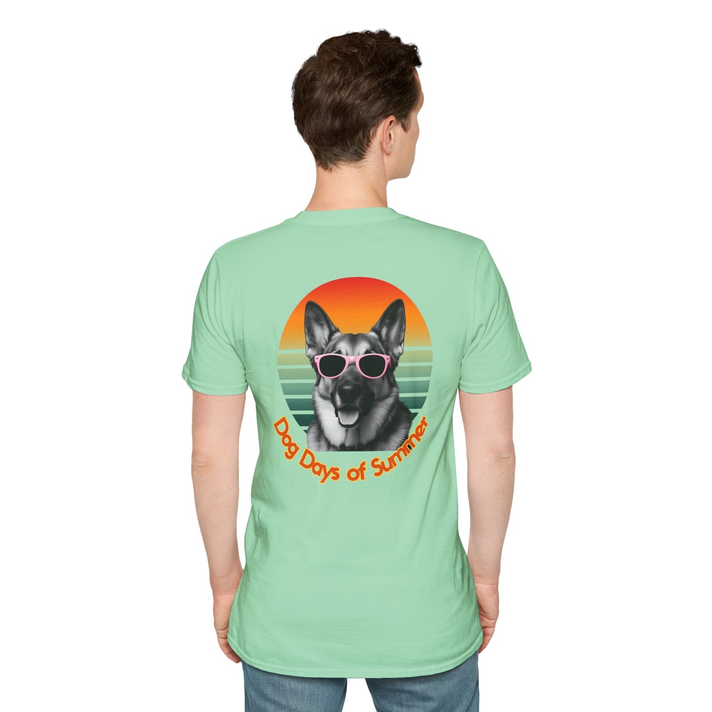 German Shepherd, Dog Days of Summer T-Shirt, Summer Tee, Pet Lover Gift, Fun Casual Wear, Vintage Style Shirt, Unisex Graphic T-Shirt