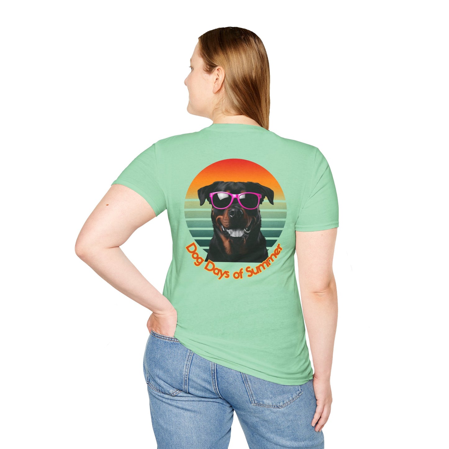 Rottweiler, Dog Days of Summer Unisex T-Shirt, Cute Pet Shirt, Summer Tee, Dog Lover Gift, Fun and Relaxed Style, Graphic Tee
