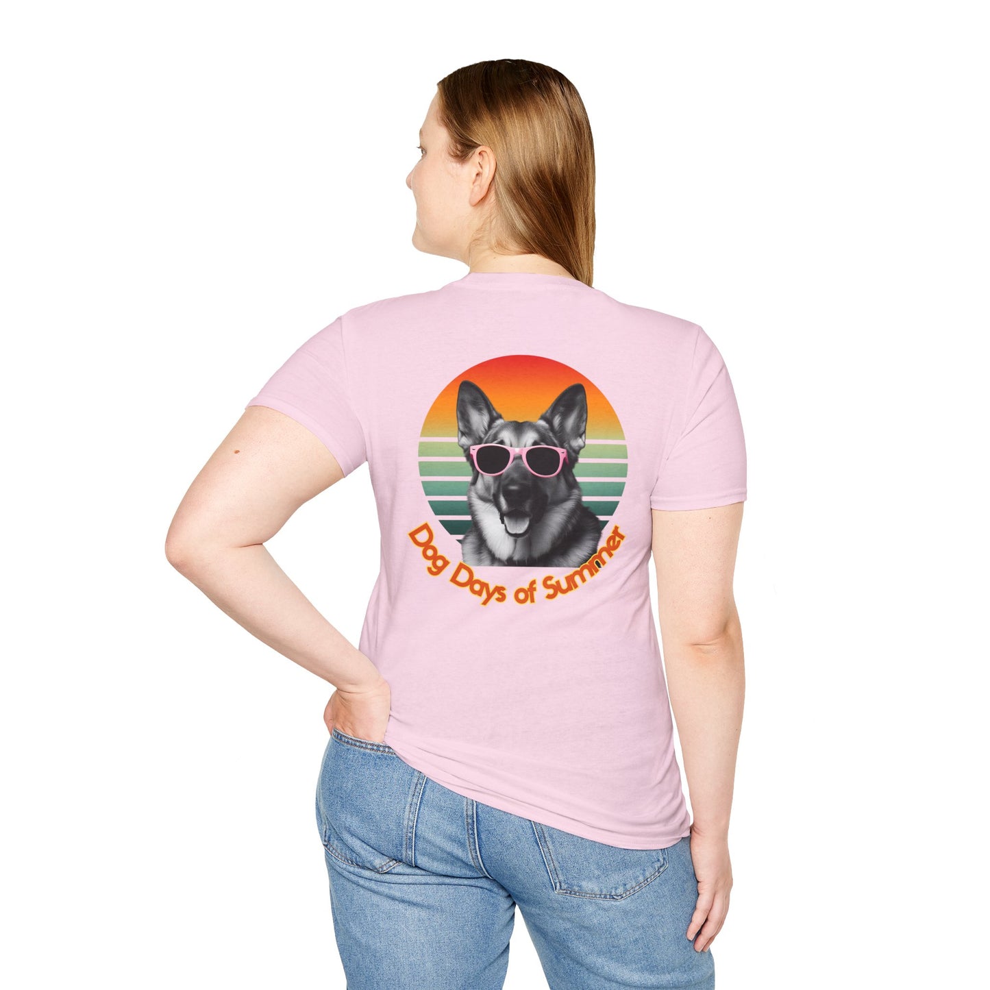 German Shepherd, Dog Days of Summer T-Shirt, Summer Tee, Pet Lover Gift, Fun Casual Wear, Vintage Style Shirt, Unisex Graphic T-Shirt