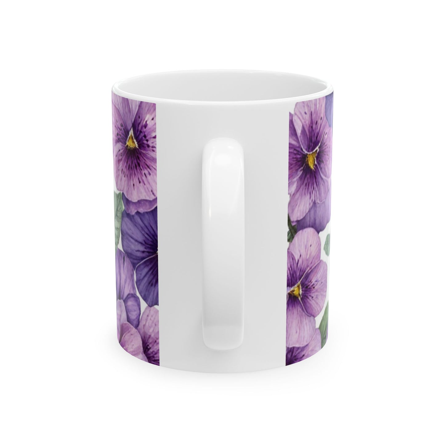 Violets, Floral Ceramic Mug, Coffee Cup Gift, Tea Mug, Flower Lover's Gift, Home Decor, Mother's Day, Birthday, Spring Tea Time