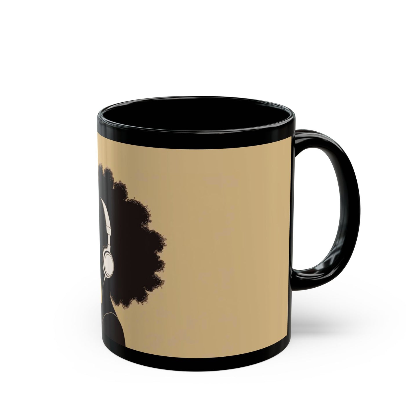 Chill 1 Coffee Mug, Afro Woman Listening to Music, Ceramic Mug (11oz)