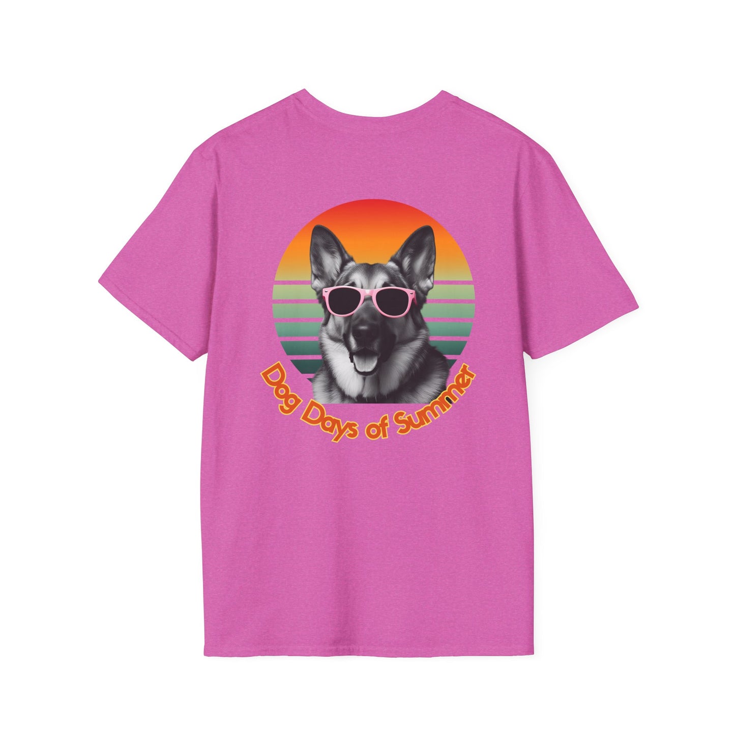 German Shepherd, Dog Days of Summer T-Shirt, Summer Tee, Pet Lover Gift, Fun Casual Wear, Vintage Style Shirt, Unisex Graphic T-Shirt