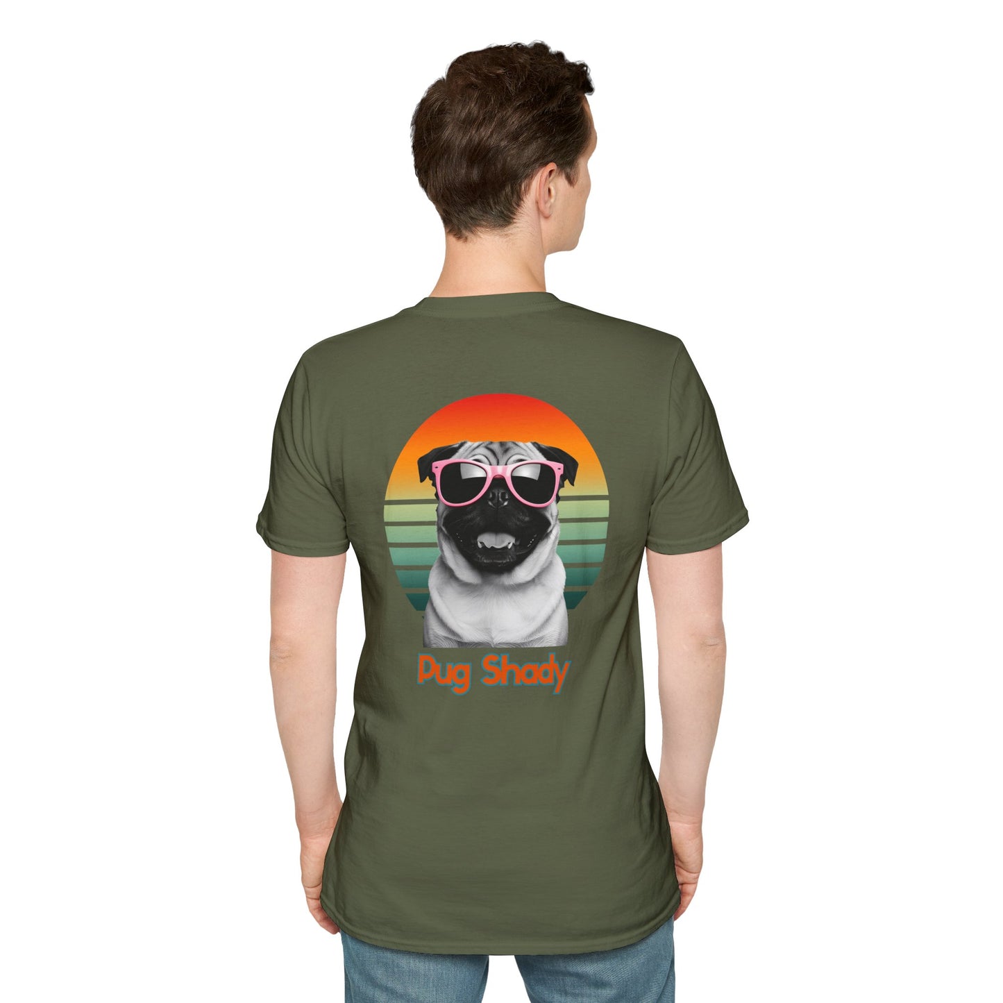 Pug, Retro Pug Shady T-Shirt, Fun Dog Lover Gift, Vintage Style Tee, Unisex Graphic Shirt, Casual Wear, Dog Mom Shirt