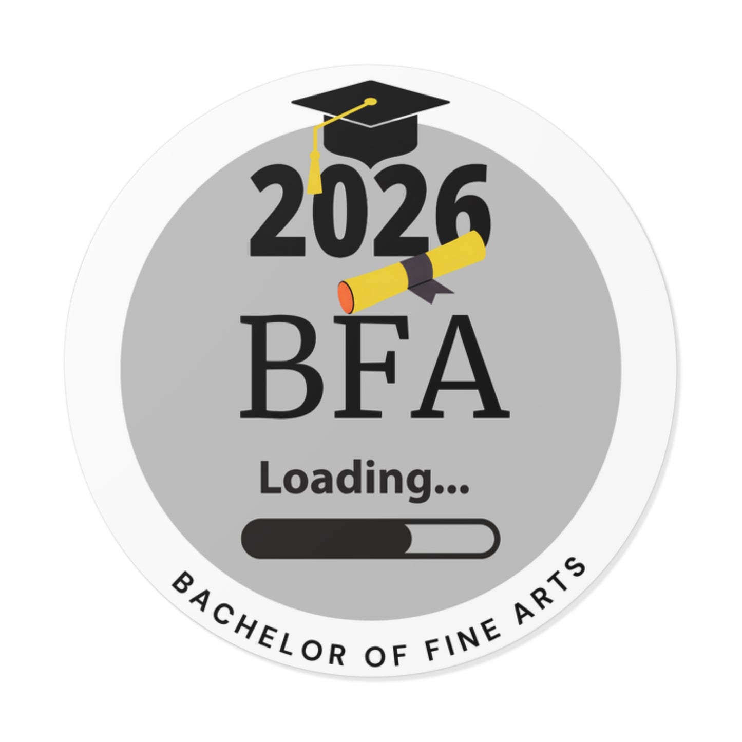 Vinyl Sticker - Bachelor of Fine Arts, c/o 2026, Future Graduate