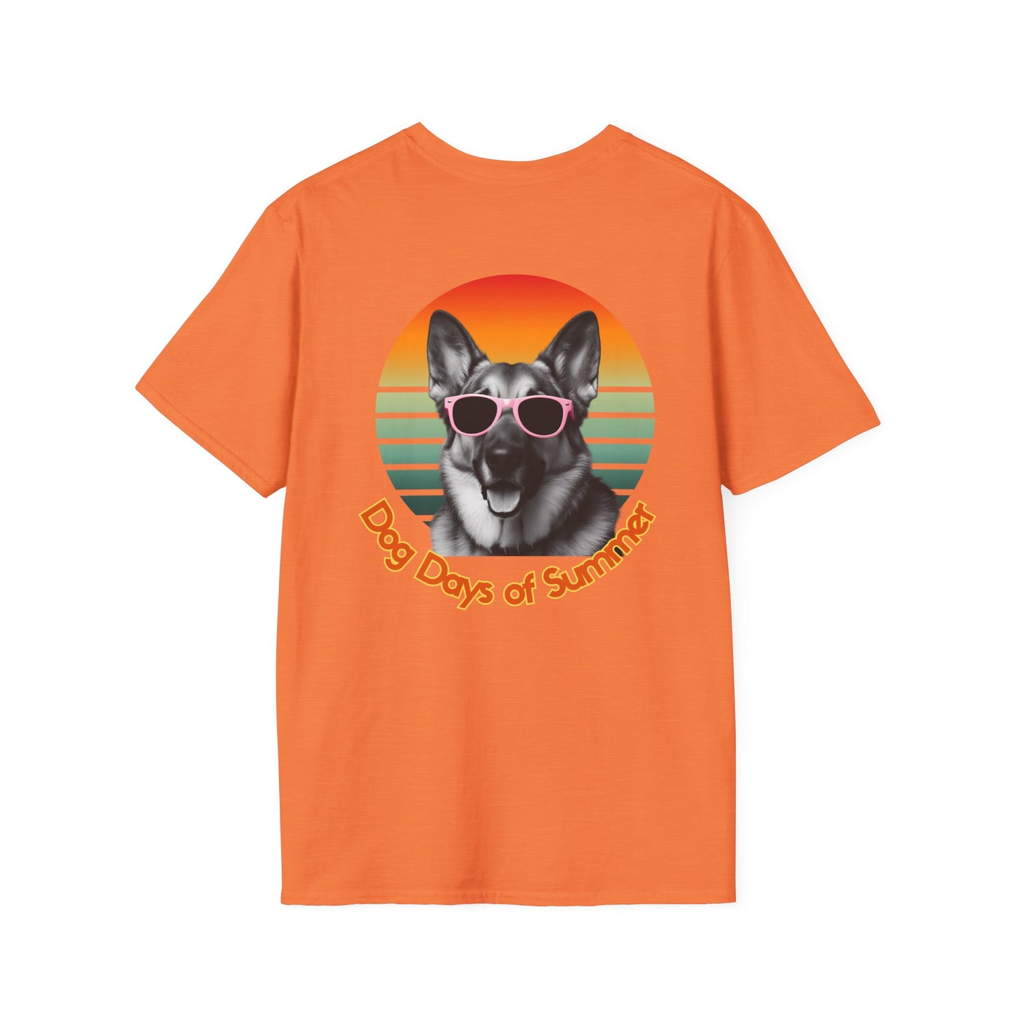German Shepherd, Dog Days of Summer T-Shirt, Summer Tee, Pet Lover Gift, Fun Casual Wear, Vintage Style Shirt, Unisex Graphic T-Shirt