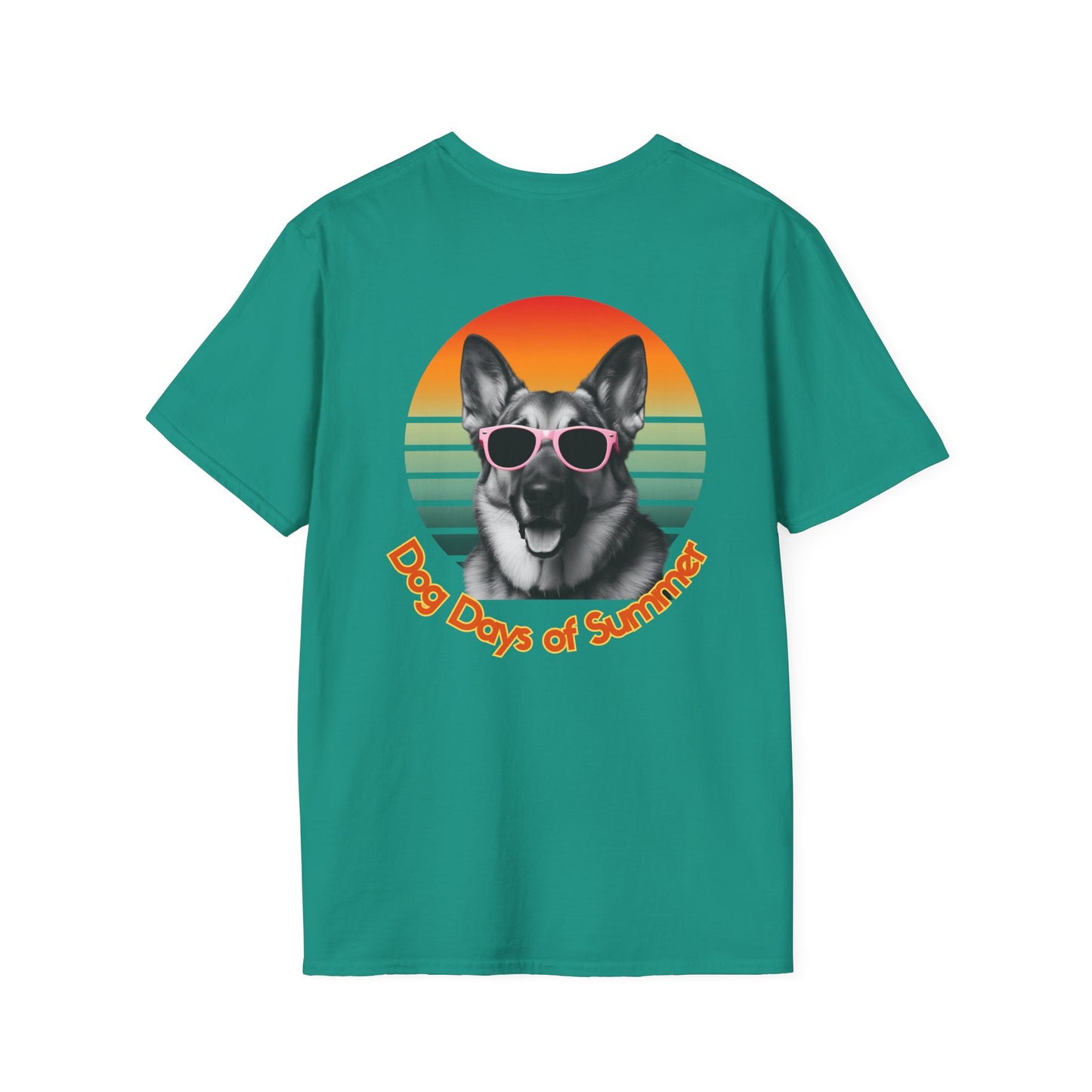 German Shepherd, Dog Days of Summer T-Shirt, Summer Tee, Pet Lover Gift, Fun Casual Wear, Vintage Style Shirt, Unisex Graphic T-Shirt