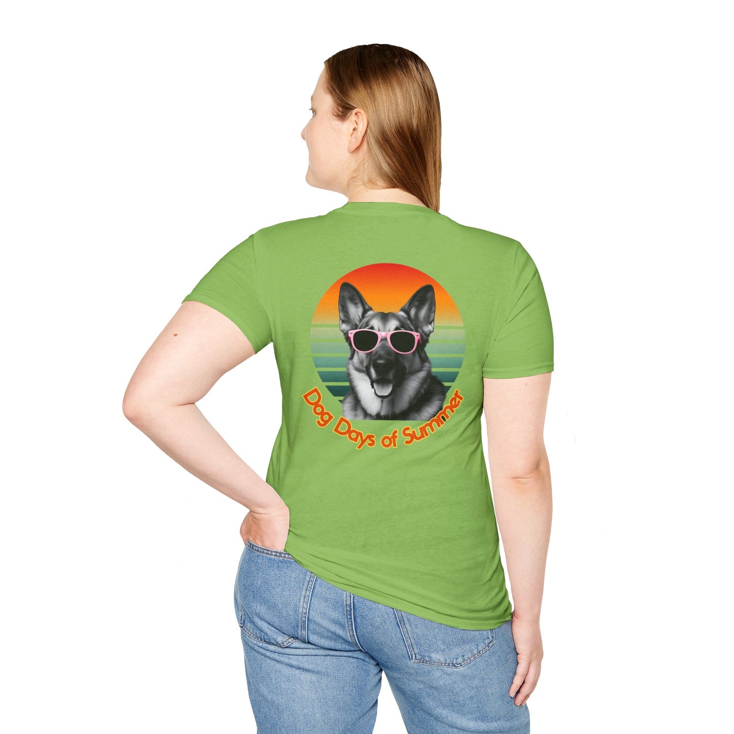German Shepherd, Dog Days of Summer T-Shirt, Summer Tee, Pet Lover Gift, Fun Casual Wear, Vintage Style Shirt, Unisex Graphic T-Shirt
