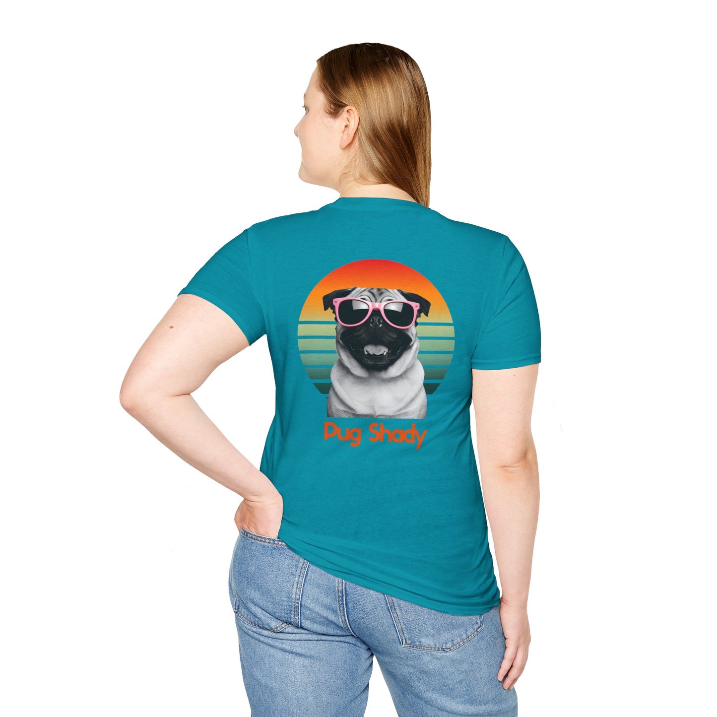 Pug, Retro Pug Shady T-Shirt, Fun Dog Lover Gift, Vintage Style Tee, Unisex Graphic Shirt, Casual Wear, Dog Mom Shirt