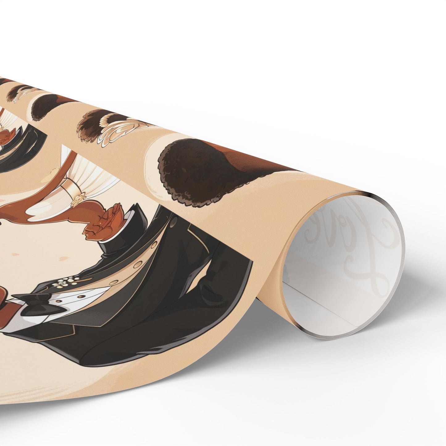 Wrapping Paper - Love, Black Love Design for Wedding, Anniversary, Bridal Shower - Gift Wrap, Party Supplies, Wedding Decor, Marriage Celebration,