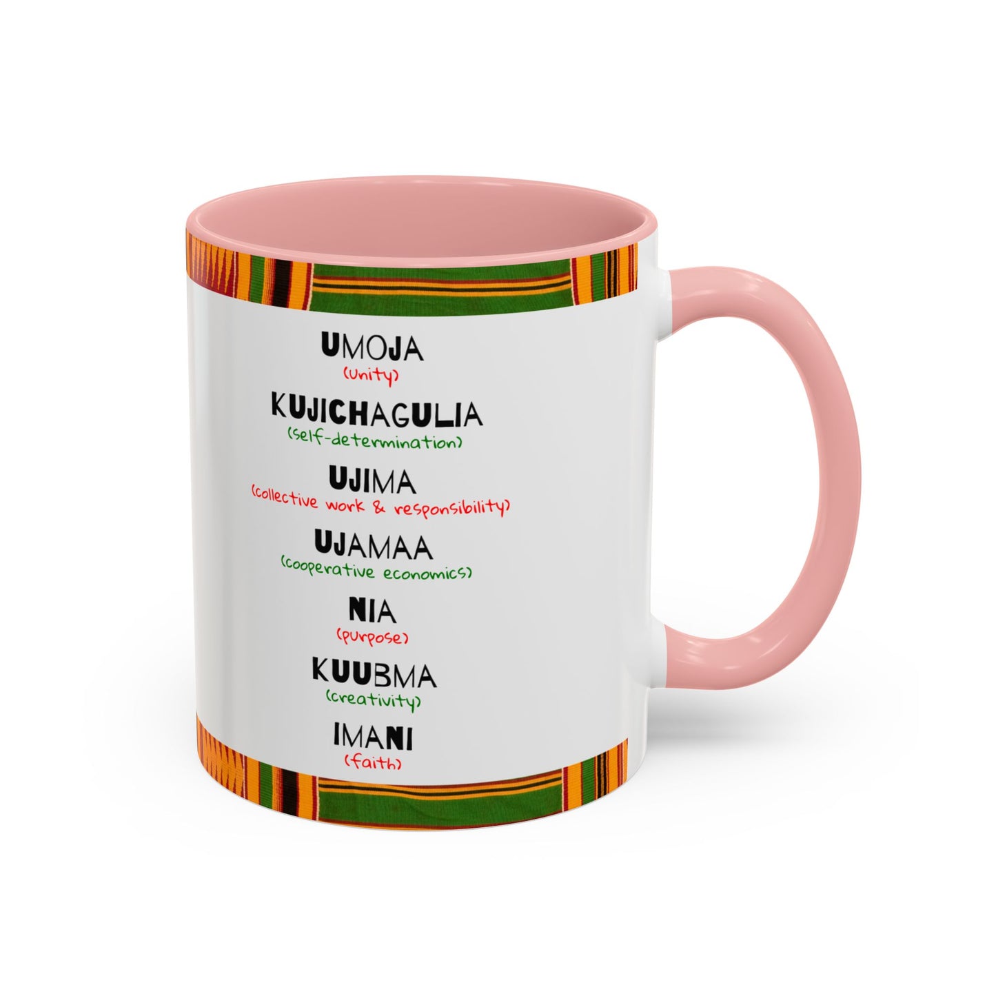 Kwanzaa Inspired Accent Coffee Mug, Vibrant African Heritage Mug, Ideal for Celebrations, Gift for Kwanzaa, Unique Everyday Use