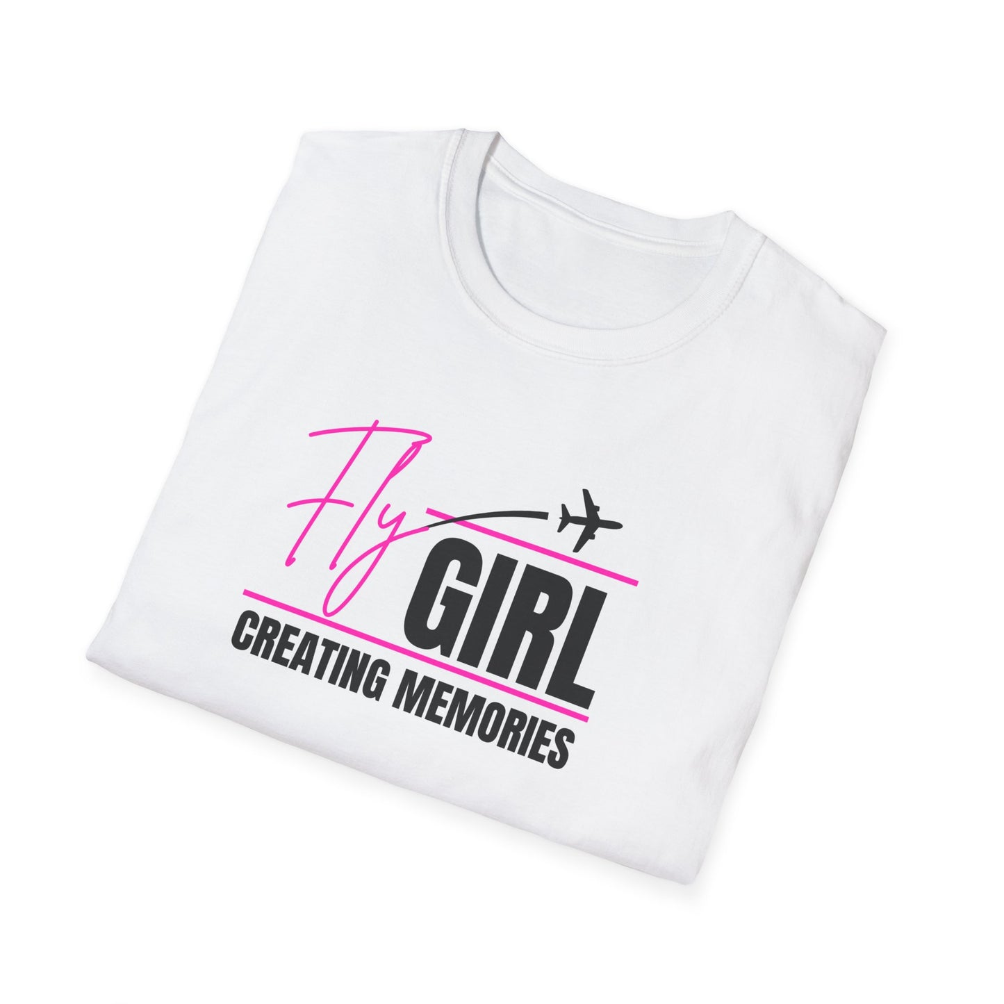 Fly Girl Unisex T-Shirt (Pink), Travel T-Shirt, Adventure Apparel, Gift for Travelers, Summer Style, Creating Memories Shirt