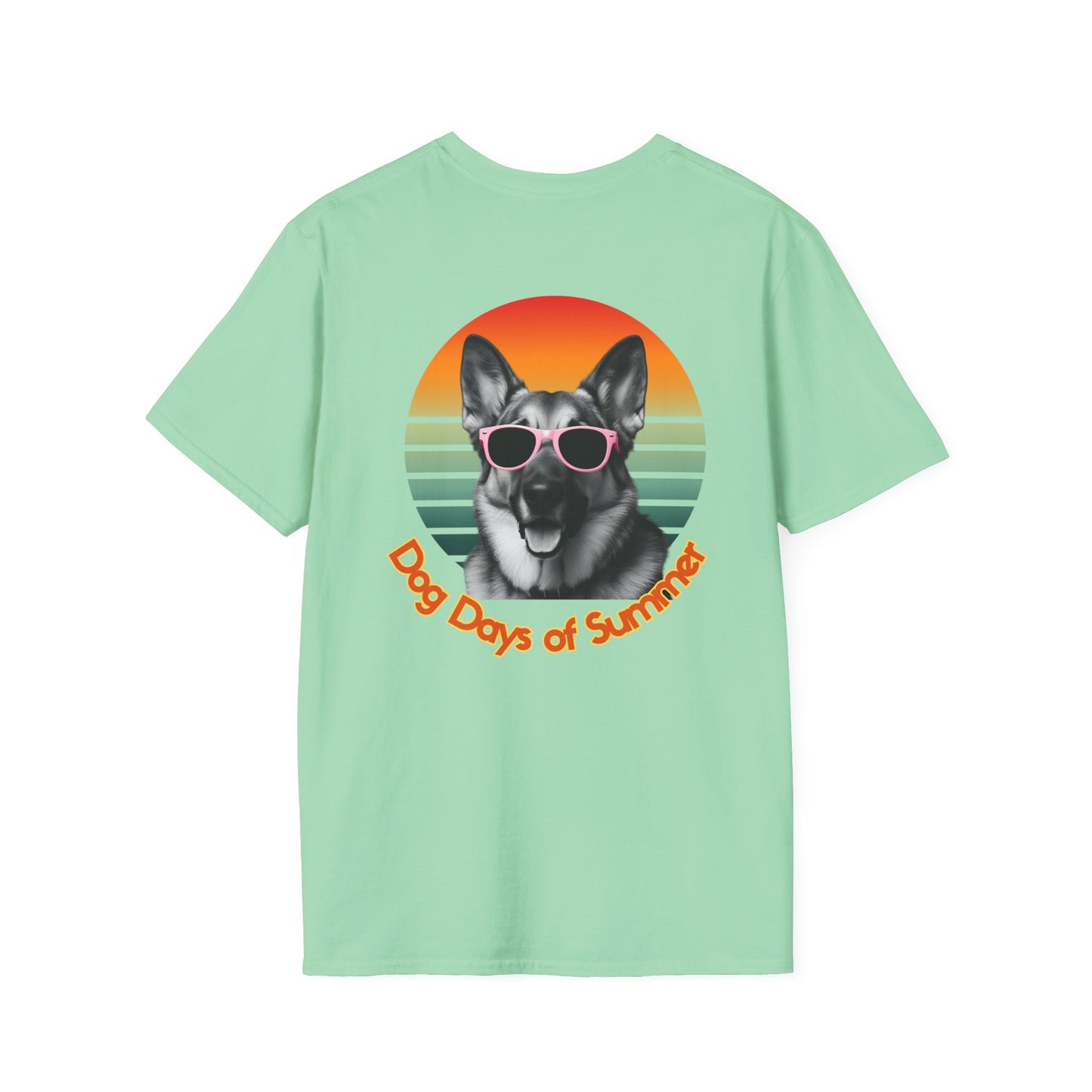 German Shepherd, Dog Days of Summer T-Shirt, Summer Tee, Pet Lover Gift, Fun Casual Wear, Vintage Style Shirt, Unisex Graphic T-Shirt
