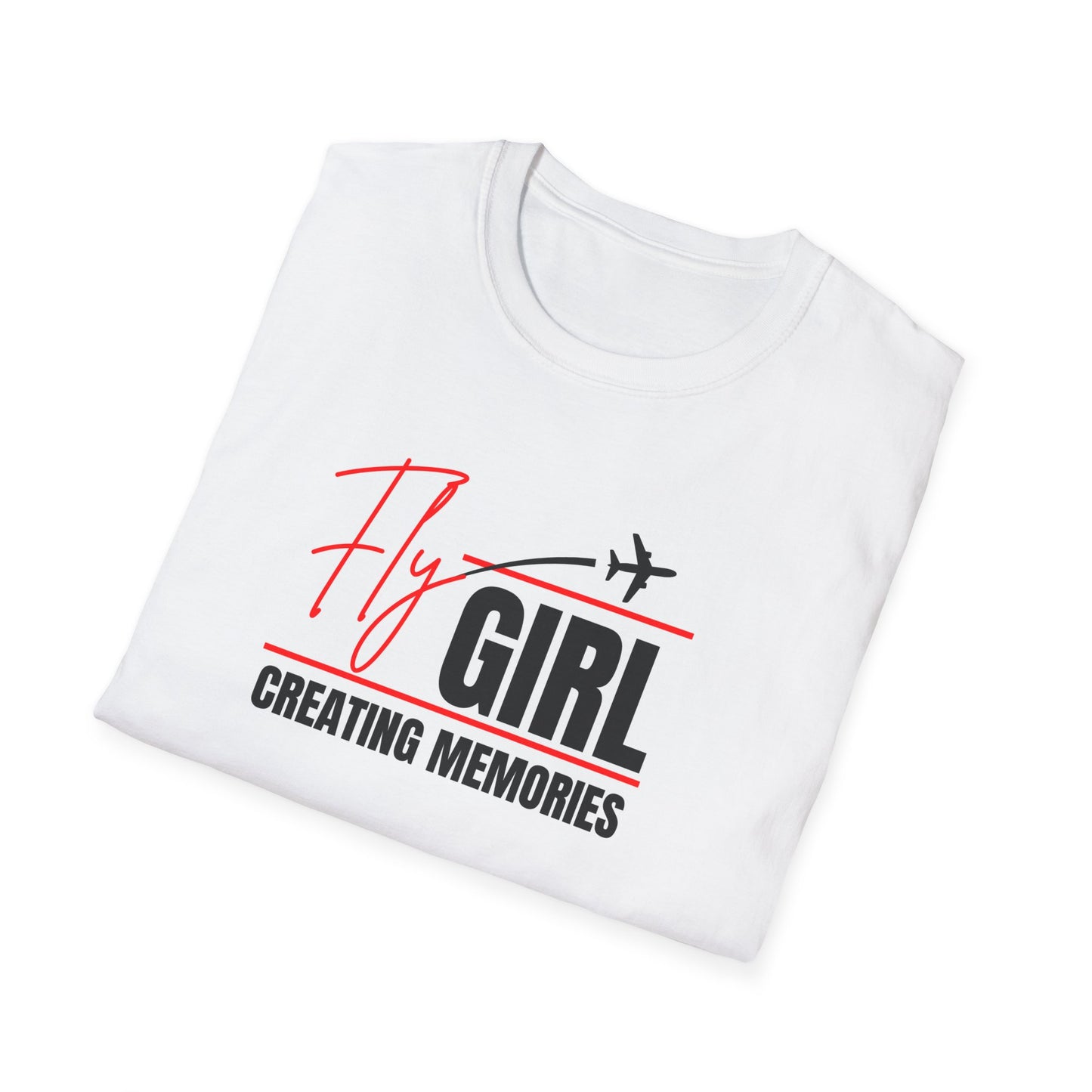 Fly Girl Unisex T-Shirt (Red), Travel T-Shirt, Adventure Apparel, Gift for Travelers, Summer Style, Creating Memories Shirt