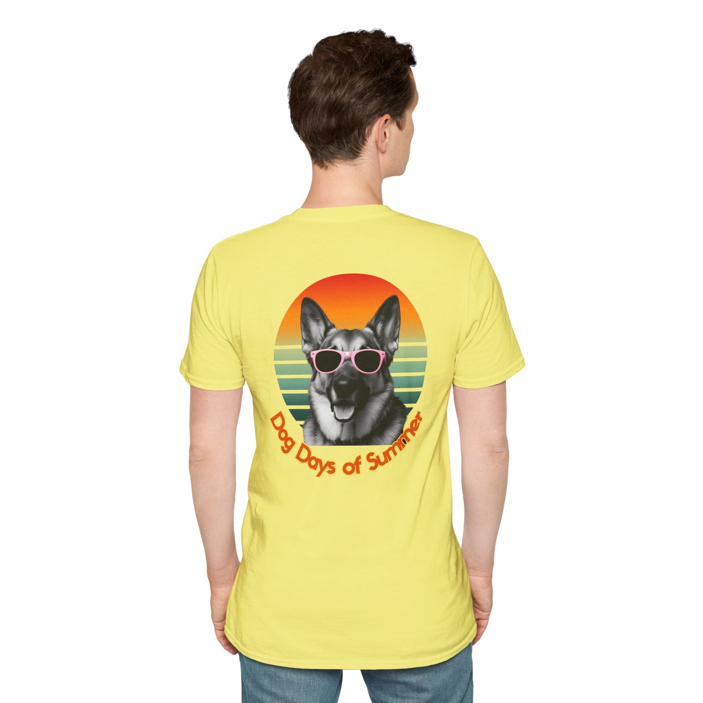 German Shepherd, Dog Days of Summer T-Shirt, Summer Tee, Pet Lover Gift, Fun Casual Wear, Vintage Style Shirt, Unisex Graphic T-Shirt