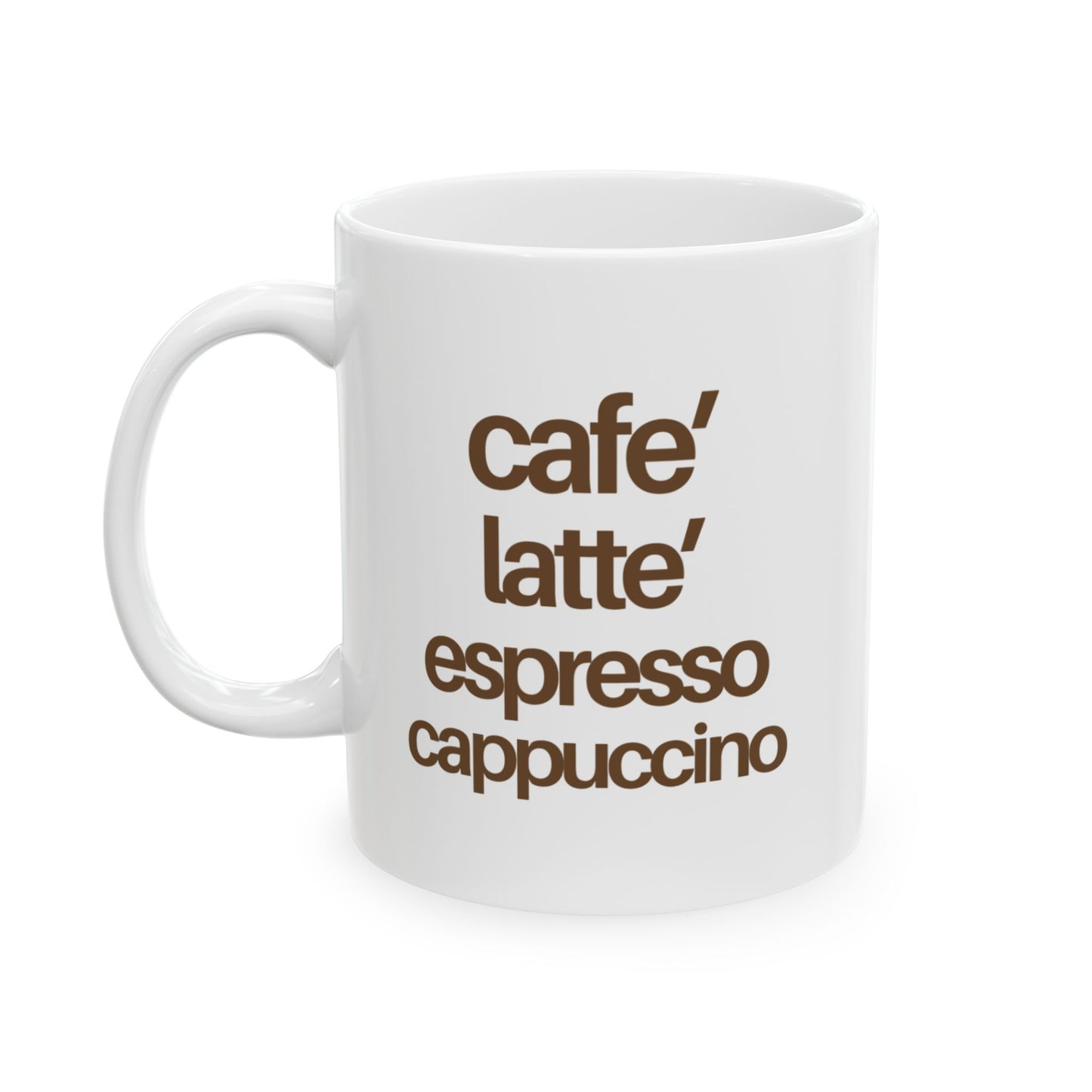 Coffee Lovers Ceramic Mug, (11oz, 15oz) - Cafe, Latte, Espresso, Cappuccino, Gift for Baristas, Birthday Present, Kitchen Decor, Christmas