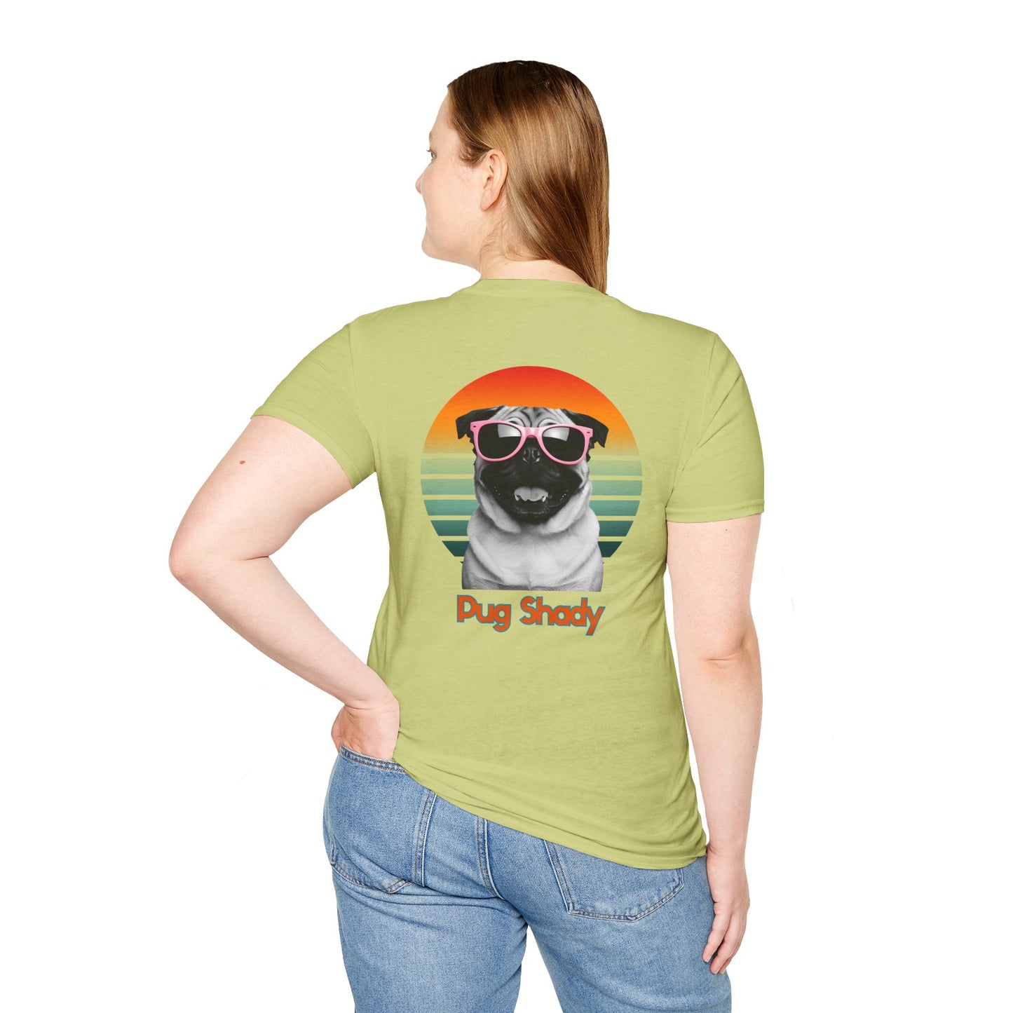 Pug, Retro Pug Shady T-Shirt, Fun Dog Lover Gift, Vintage Style Tee, Unisex Graphic Shirt, Casual Wear, Dog Mom Shirt