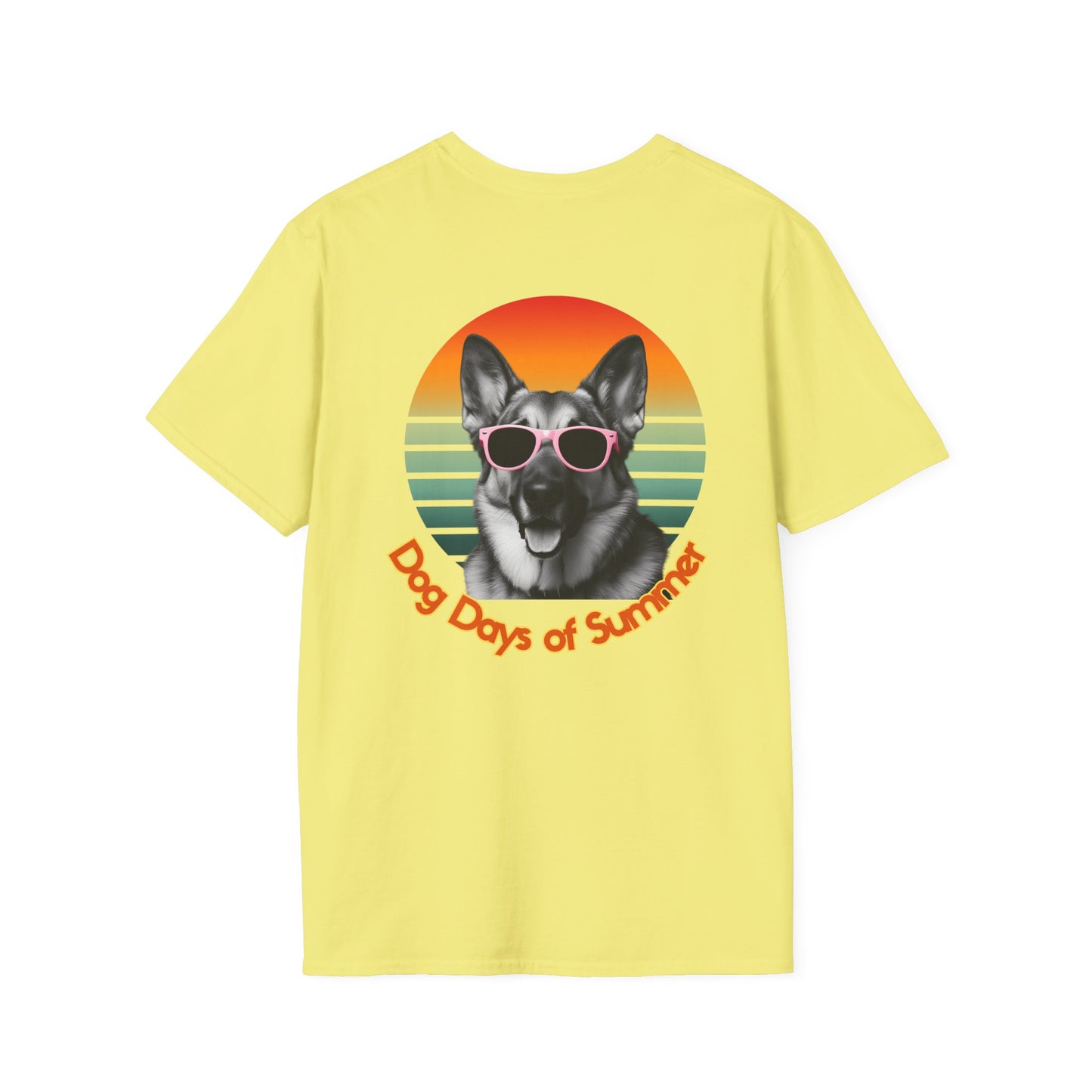 German Shepherd, Dog Days of Summer T-Shirt, Summer Tee, Pet Lover Gift, Fun Casual Wear, Vintage Style Shirt, Unisex Graphic T-Shirt