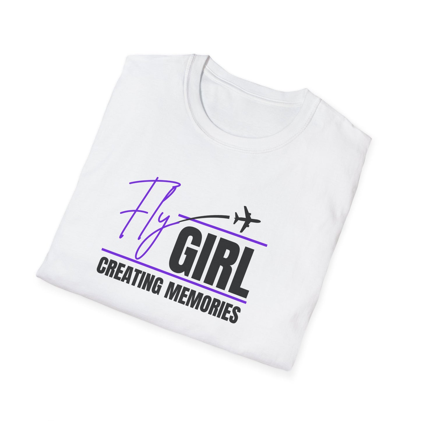 Fly Girl Unisex T-Shirt (Purple), Travel T-Shirt, Adventure Apparel, Gift for Travelers, Summer Style, Creating Memories Shirt