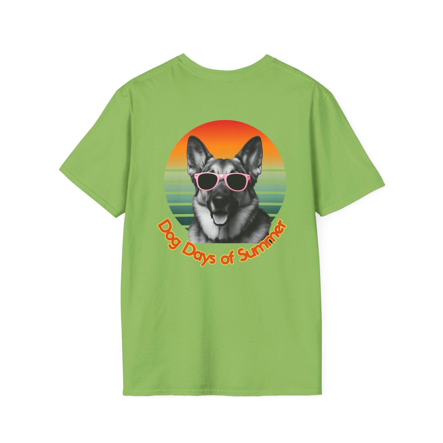 German Shepherd, Dog Days of Summer T-Shirt, Summer Tee, Pet Lover Gift, Fun Casual Wear, Vintage Style Shirt, Unisex Graphic T-Shirt