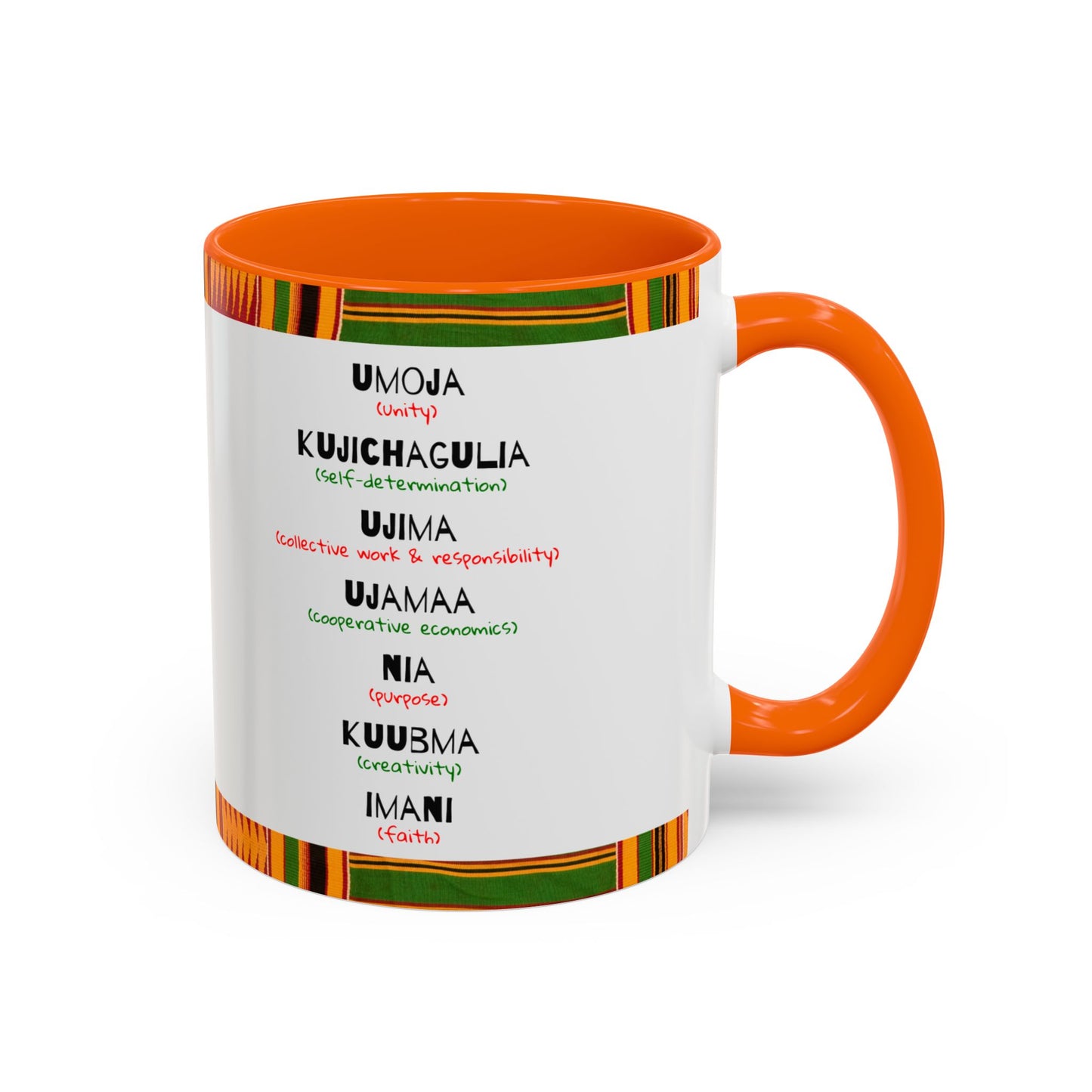 Kwanzaa Inspired Accent Coffee Mug, Vibrant African Heritage Mug, Ideal for Celebrations, Gift for Kwanzaa, Unique Everyday Use