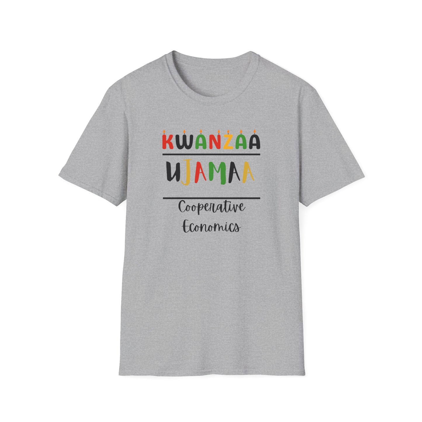 Ujamaa, Kwanzaa T-Shirt, Unisex Softstyle Tee for Holidays, Cultural Celebration Apparel, Family Gatherings, Gift for Kwanzaa