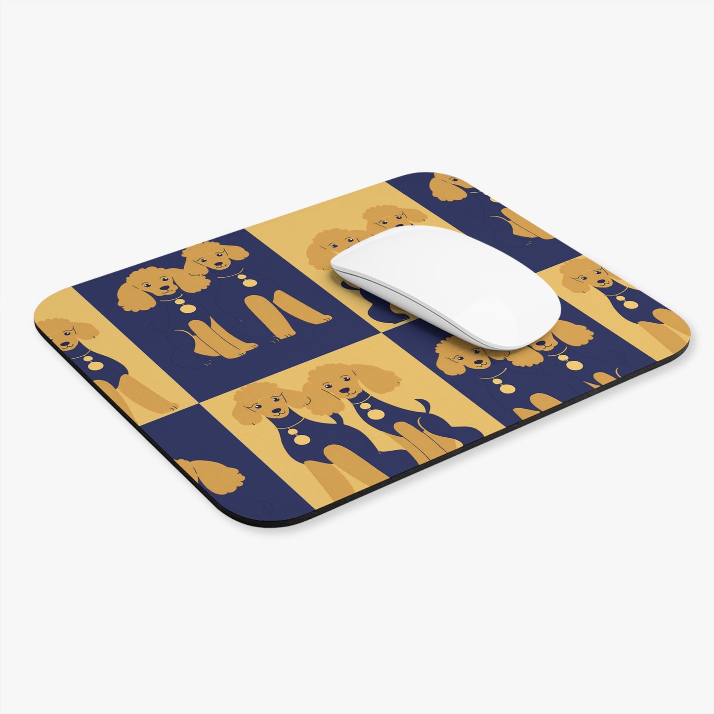 D9 Sorority Inspired Design- SGRHO: Mouse Pad - Blue and Gold Poodles