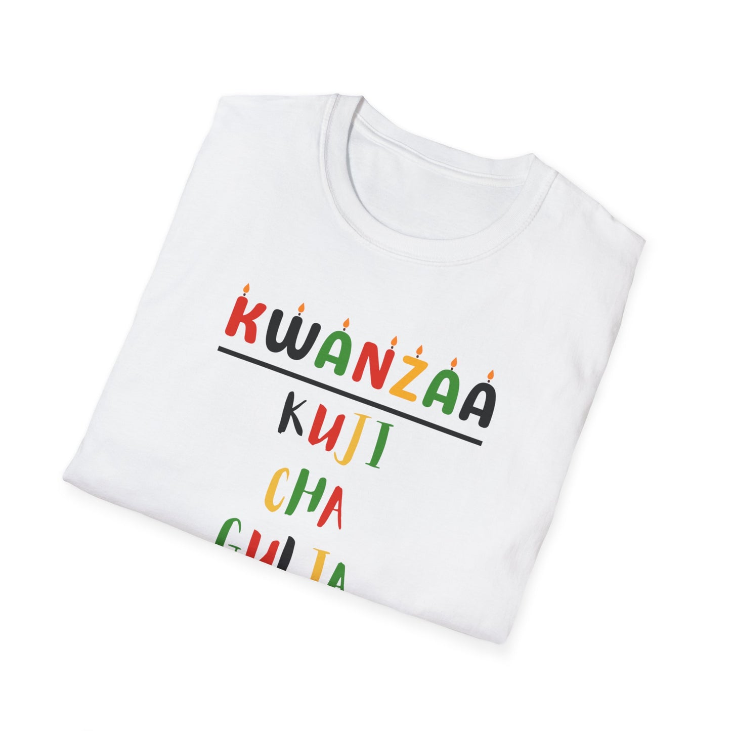 Kujichagulia, Kwanzaa T-Shirt, Unisex Softstyle Tee for Holidays, Cultural Celebration Apparel, Family Gatherings, Gift for Kwanzaa