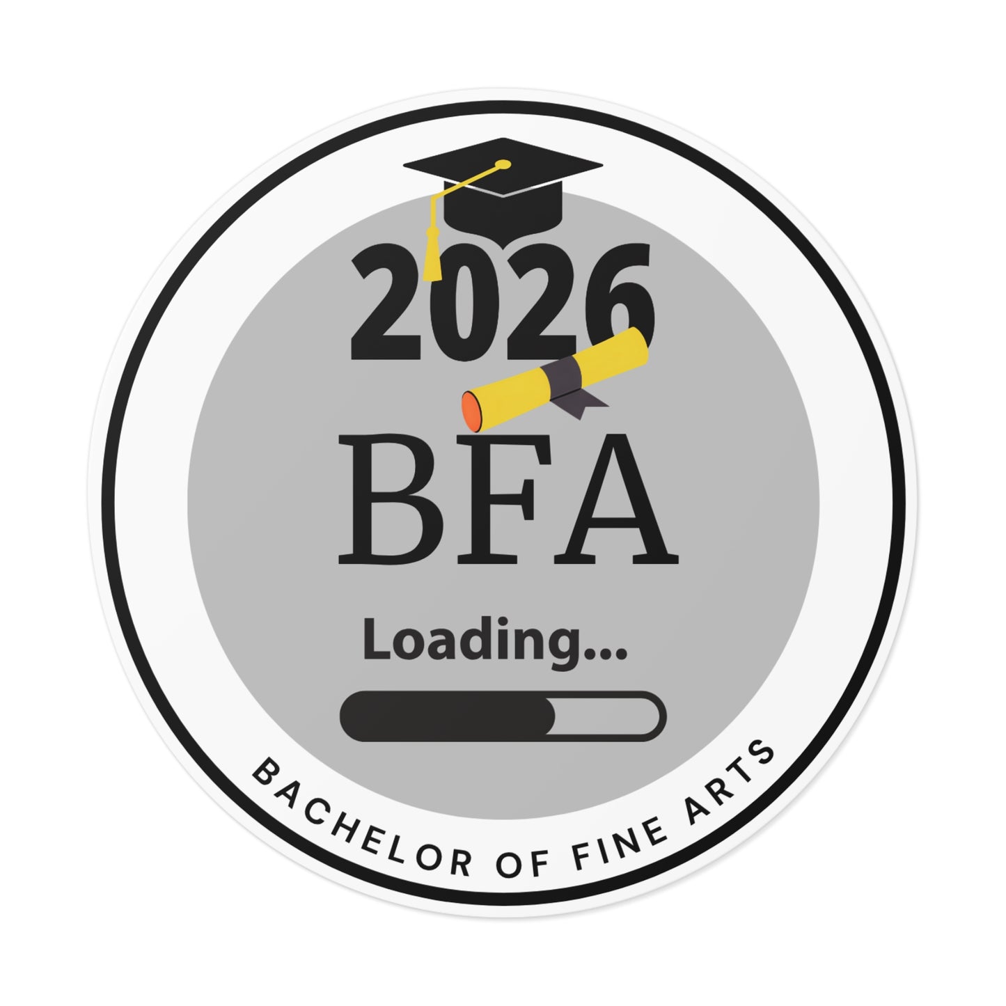 Vinyl Sticker - Bachelor of Fine Arts, c/o 2026, Future Graduate