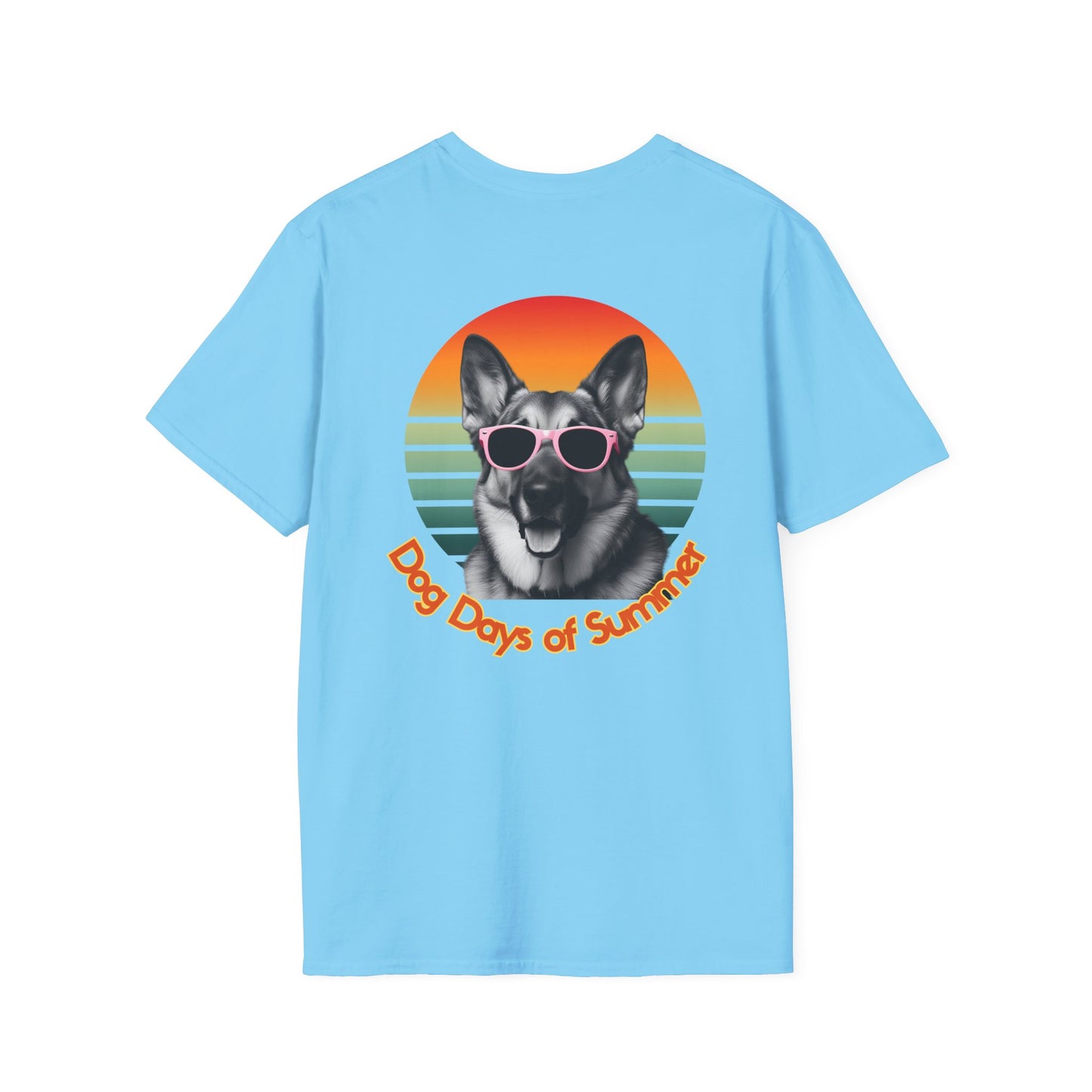 German Shepherd, Dog Days of Summer T-Shirt, Summer Tee, Pet Lover Gift, Fun Casual Wear, Vintage Style Shirt, Unisex Graphic T-Shirt