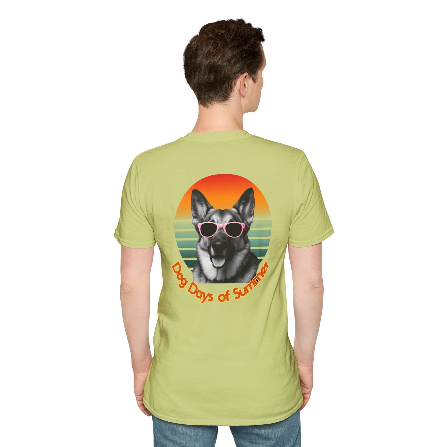 German Shepherd, Dog Days of Summer T-Shirt, Summer Tee, Pet Lover Gift, Fun Casual Wear, Vintage Style Shirt, Unisex Graphic T-Shirt