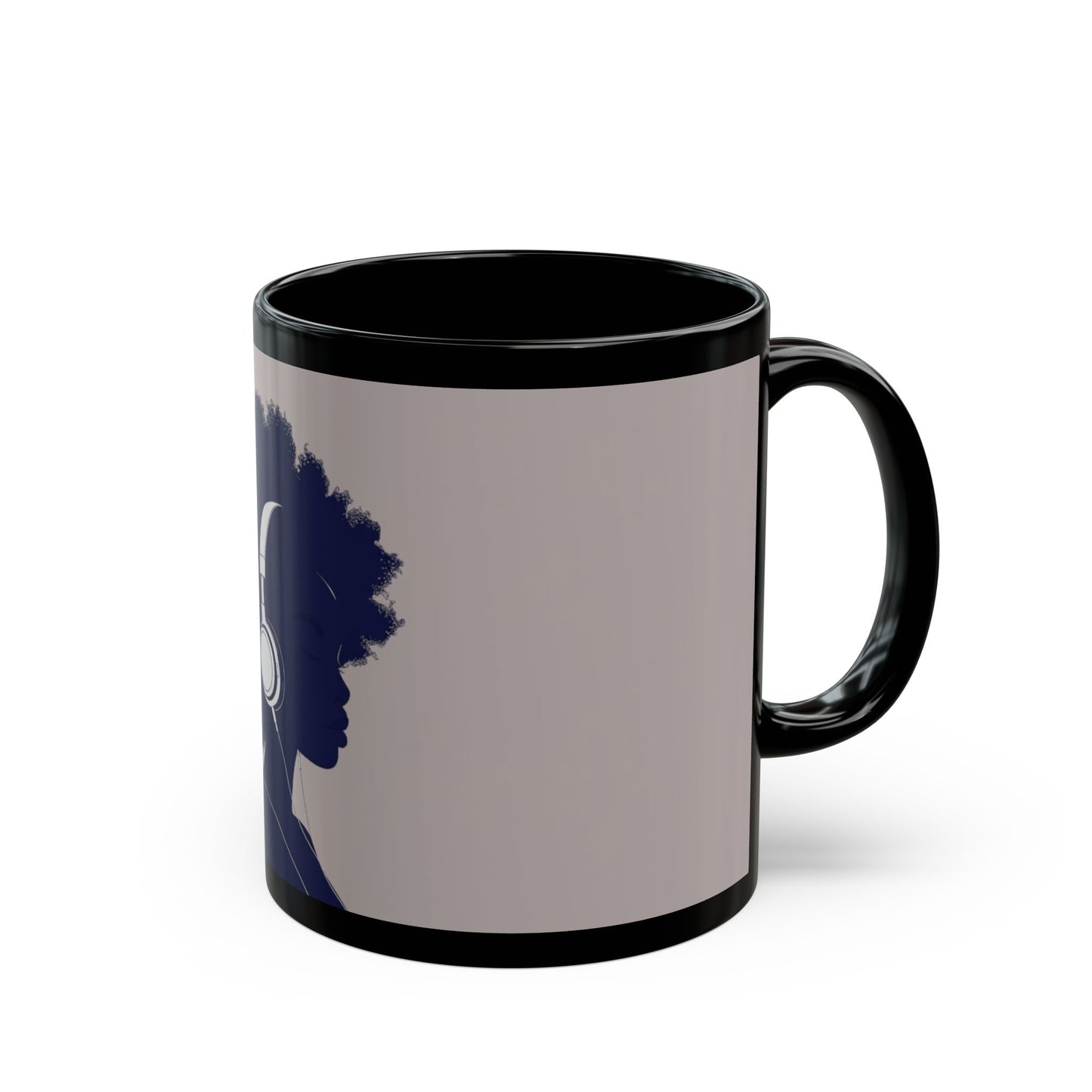 Chill 3 Coffee Mug, Afro Woman Listening to Music, Ceramic Mug (11oz)